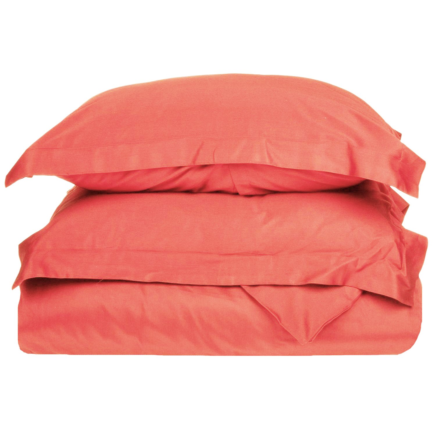 Luxury 700 Thread Count Egyptian Cotton Duvet Cover Set - Ultra Soft 3 Piece Bedding (1 Duvet Cover + 2 Pillow Shams) - Coral Color - King/California King Size - Perfect for Master Bedroom, Guest Room & Hotel Style Decor