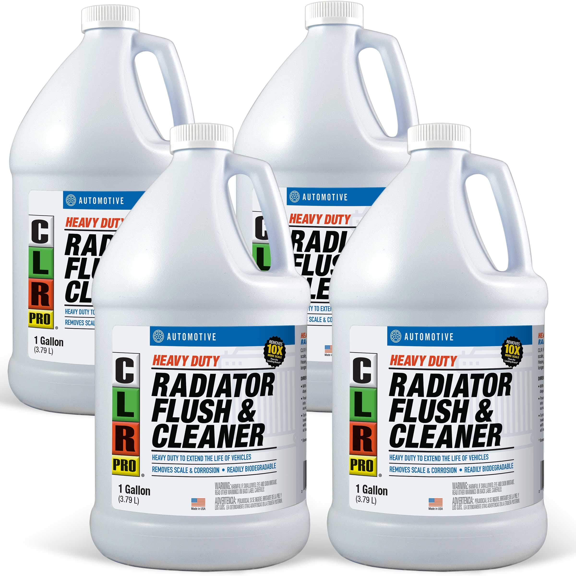 CLR PRO Automotive Heavy Duty Radiator Flush & Cleaner - 1 Gallon (4-Pack) | Fast-Acting Cooling System Cleaner for Cars, Trucks & Heavy Equipment | Removes Rust, Scale & Deposits