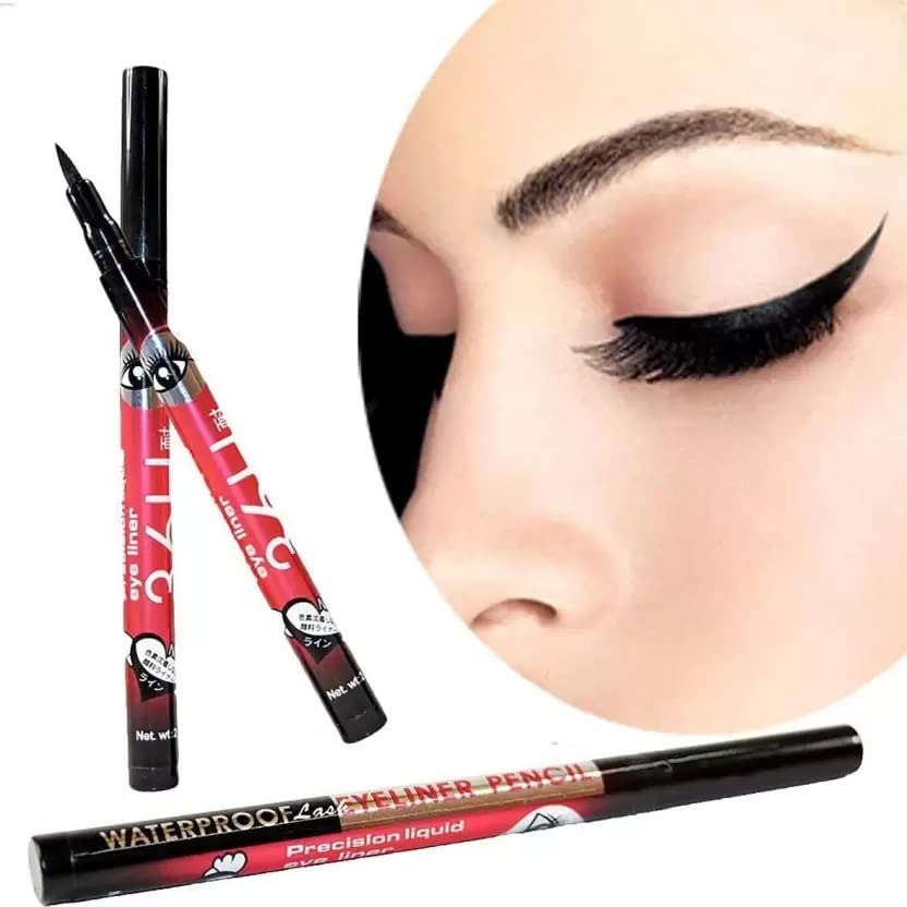 Fozzby 36H Waterproof Liquid Eyeliner - Long Lasting, Smudge Proof, Precision Tip for Winged & Cat Eye Makeup - Black (5 Pack) | Perfect for Daily Wear, Parties & Special Occasions