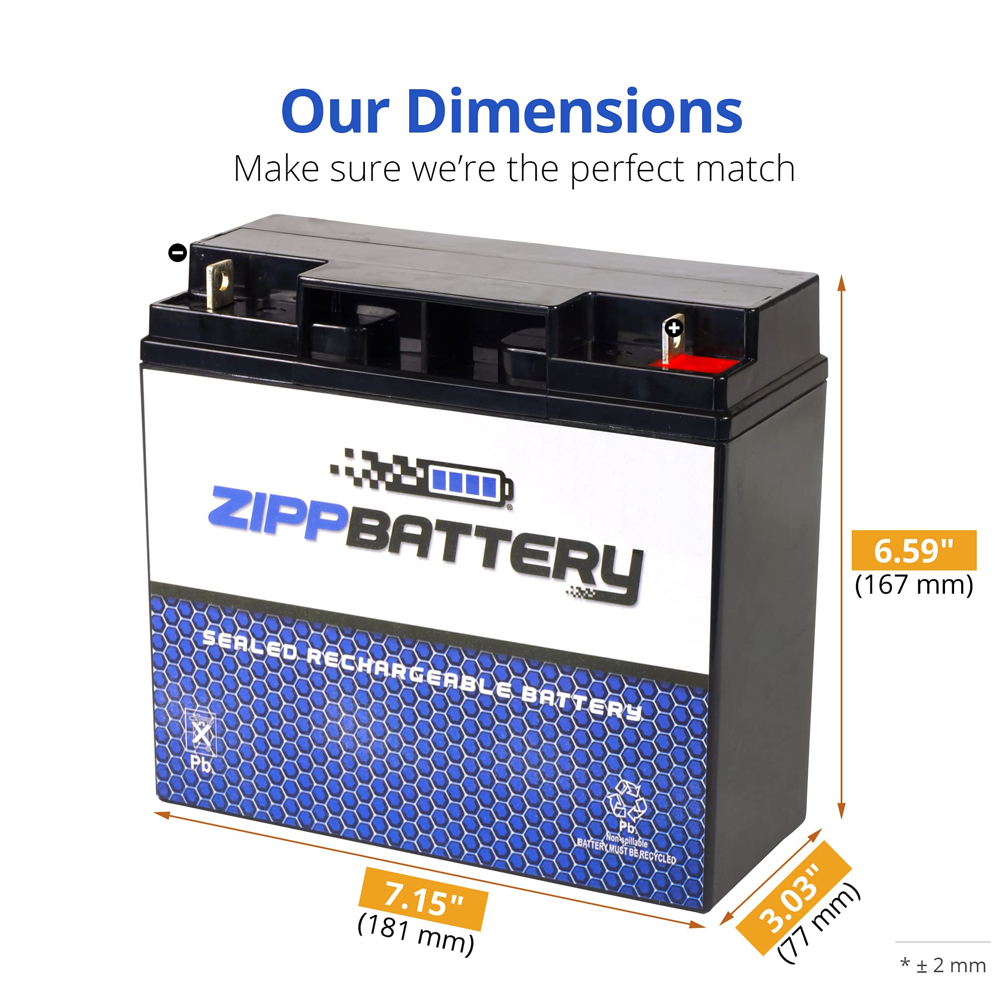 12V 20AH 240W Sealed Lead Acid (SLA) Rechargeable Battery with T3 Terminals - Power Backup for Solar Systems, UPS, Emergency Lights & Medical Equipment by Zipp Battery