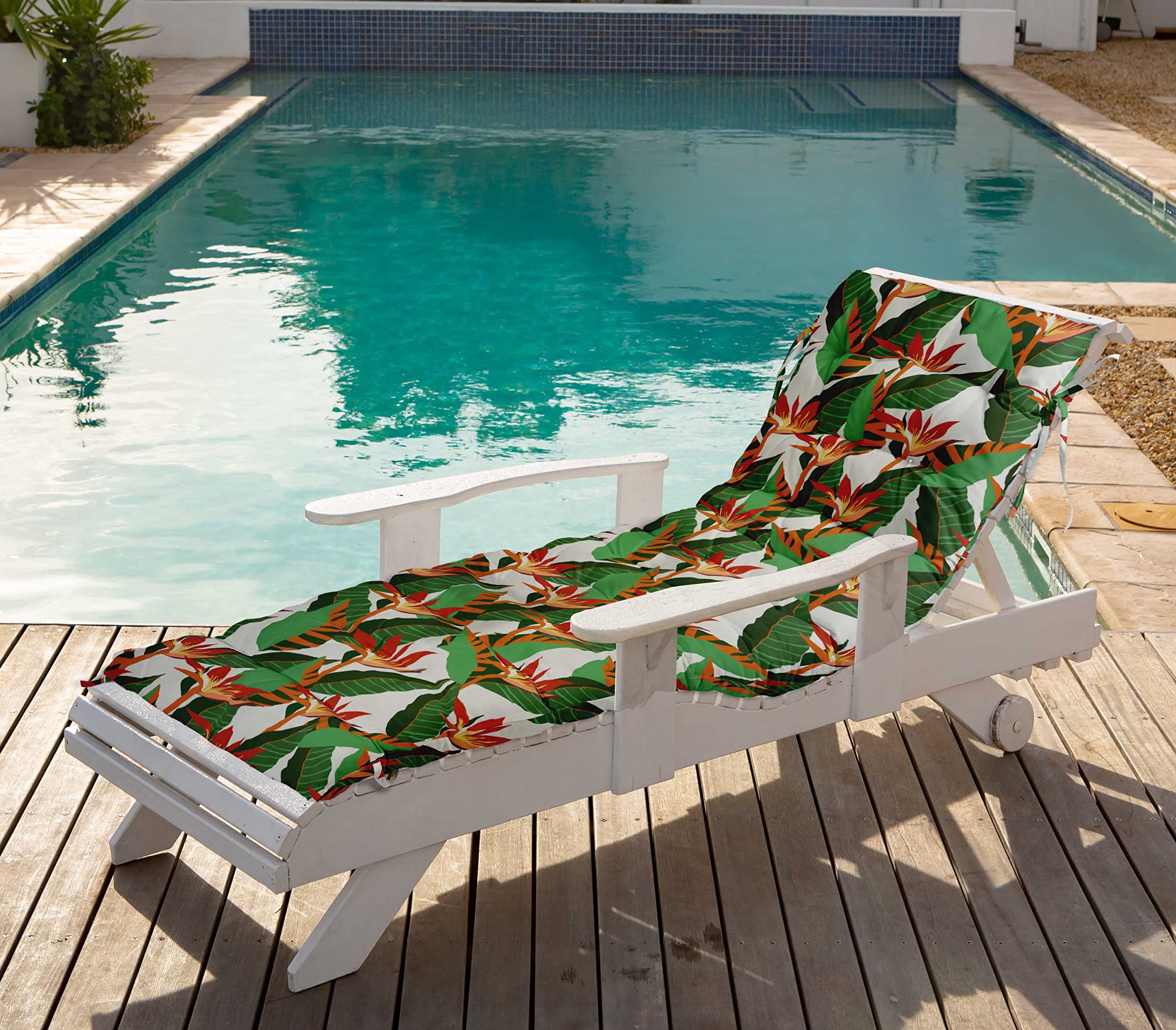 Quilted Thick Padded Seat Cushion for Rocking Chair, Sofa & Recliner - 74 x 23 Inches with Secure Ties - Perfect for Outdoor Garden, Terrace & Bench Use - White