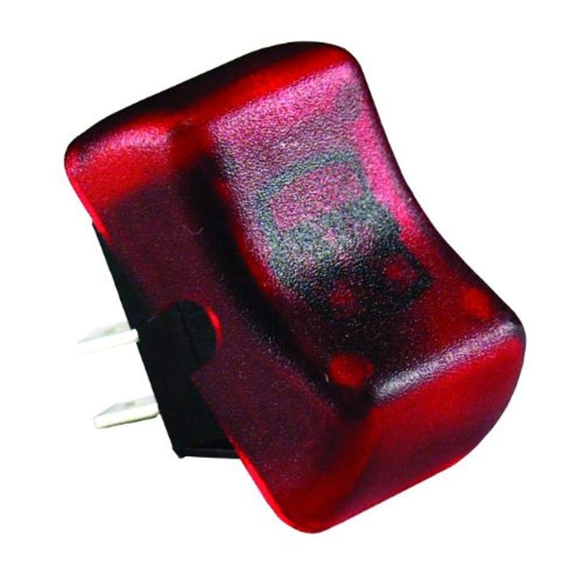 JR Products 12045 Red Illuminated On-Off Switch - Heavy Duty Rocker Toggle for Marine, RV, Automotive & Industrial Use - Waterproof Electrical Power Control with LED Indicator Light