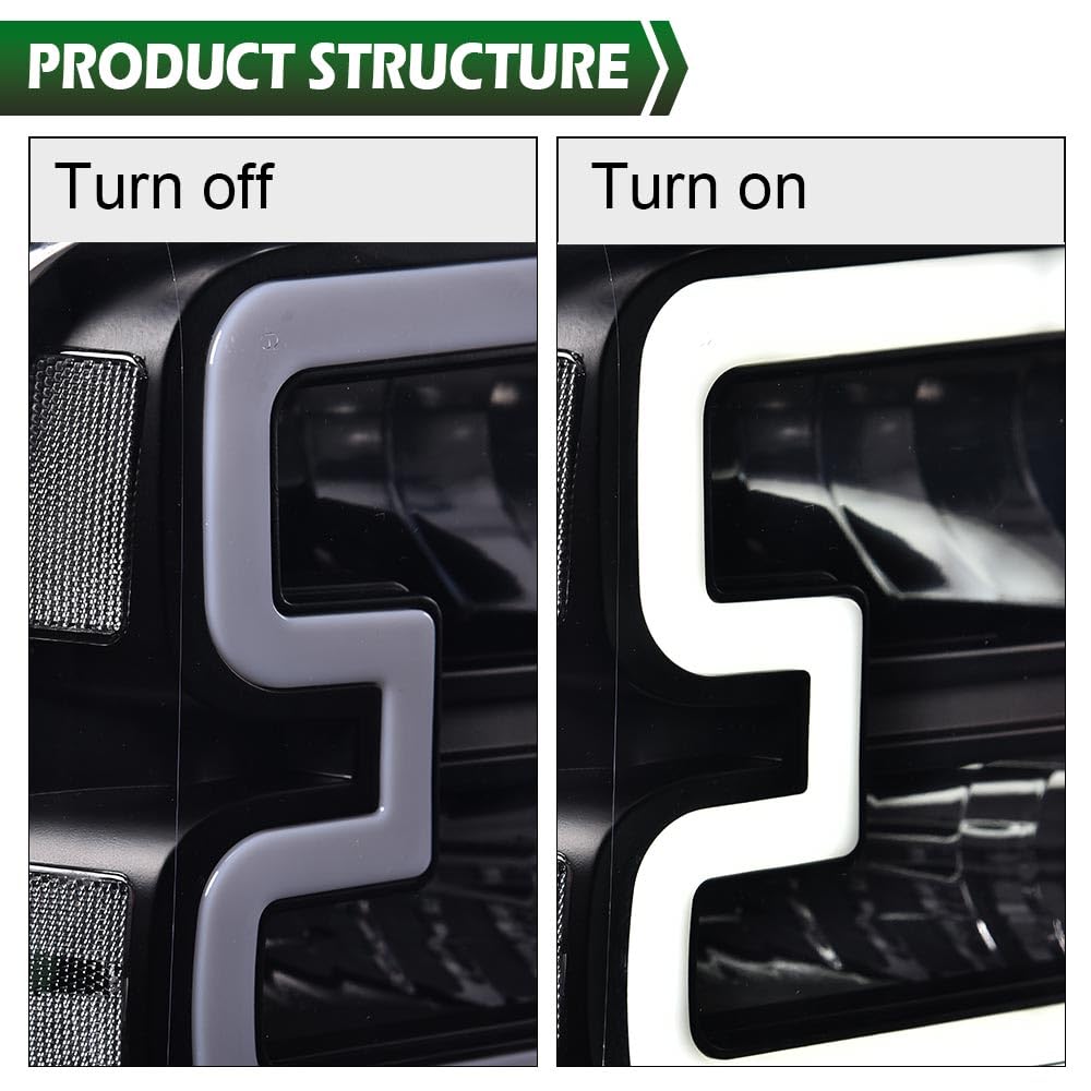 Ford F250 F350 LED DRL Bar Headlights - 2005-2007 Super Duty & Excursion - Chrome Housing for Off-Road & Night Driving