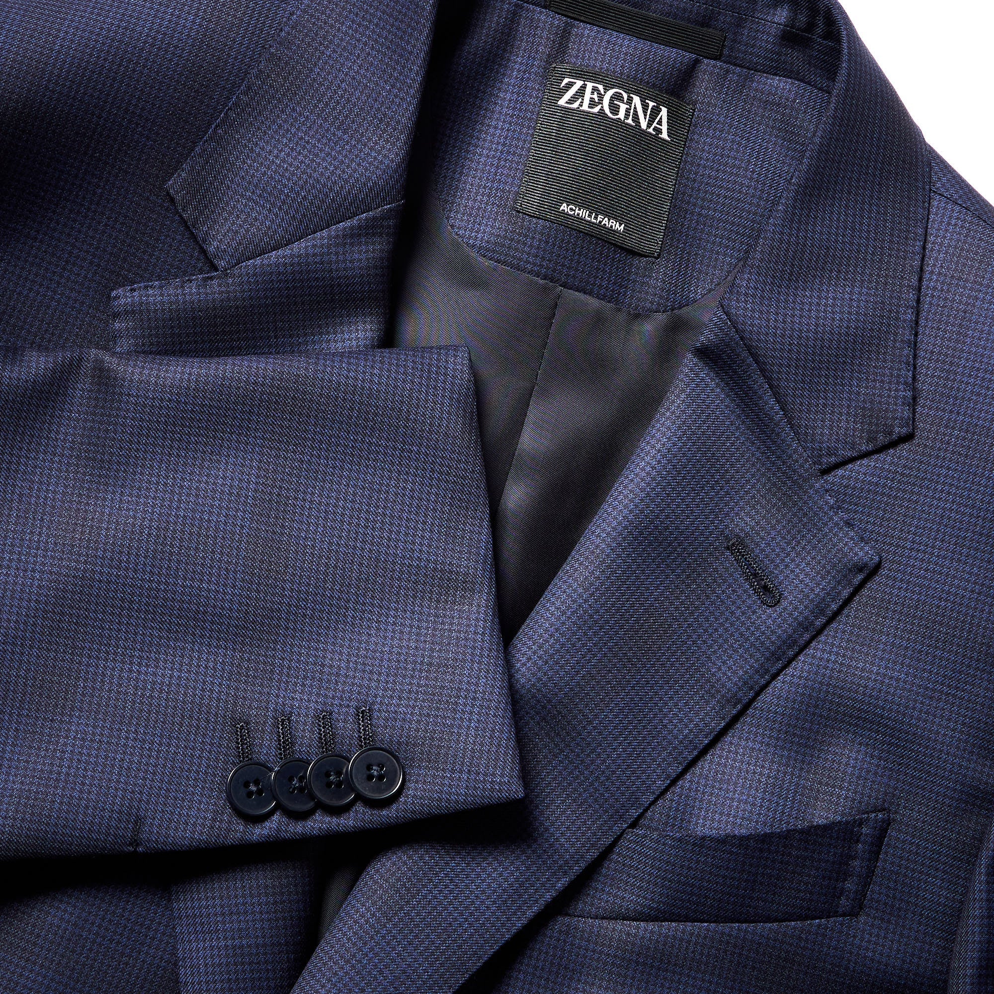 ZEGNA Achillfarm Wool Suit for Men - Navy & Charcoal Gray - Premium Business & Formal Wear - Perfect for Office, Weddings & Special Occasions