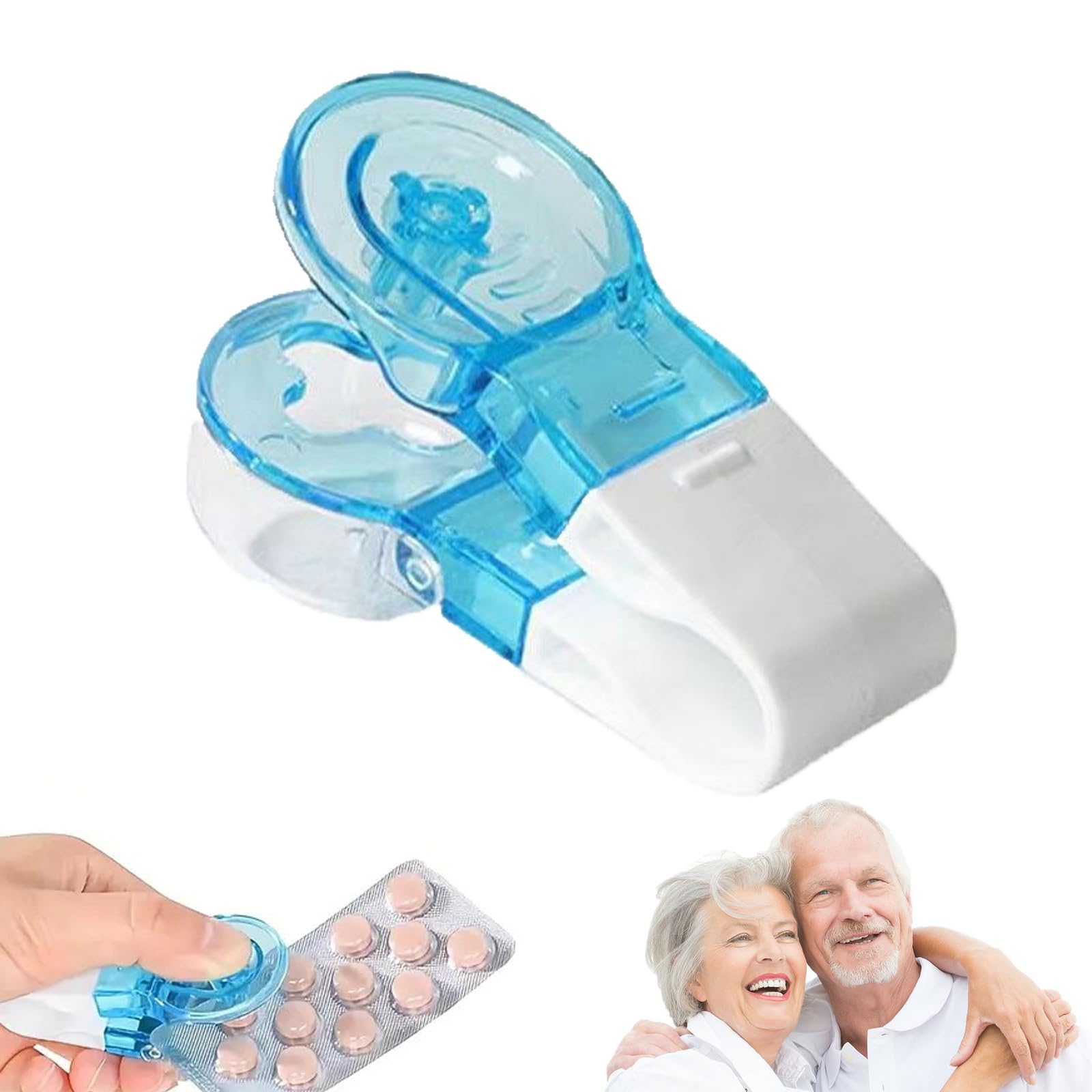 Portable Pill Dispenser for Blister Packs - Easy Open Medication Organizer for Travel, Elderly & Disabled - Blue Pill Popper & Remover Tool (Ideal for Home, Hospital & Daily Medication Management)