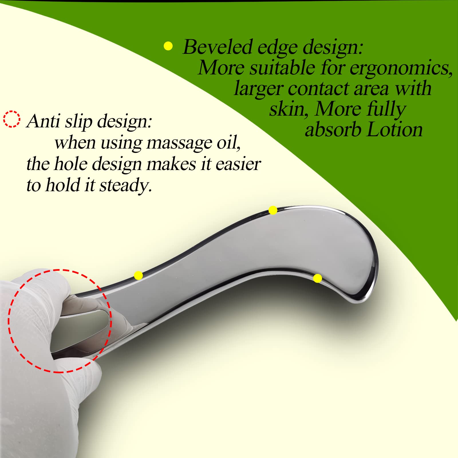 BYYDDIY Stainless Steel Gua Sha Scraper Tool - Professional IASTM Massage Tool for Muscle Recovery, Fascia Release & Scar Tissue Therapy - Perfect for Body Massage, Pain Relief & Relaxation at Home or Spa