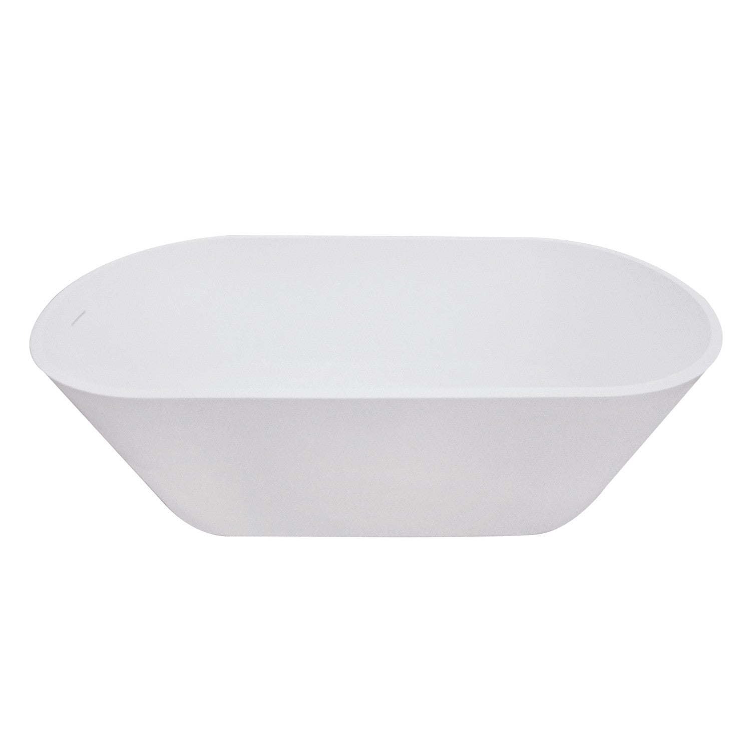 Arcticstone 67 Inch Freestanding Oval Bathtub - Solid Surface Double Ended Soaking Tub with Drain in Matte White | Perfect for Luxury Bathrooms & Spa Relaxation