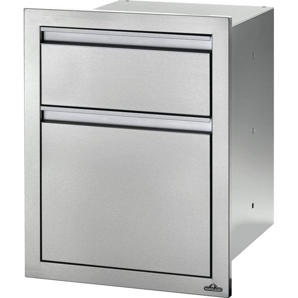 Napoleon 18 X 24 Inch Stainless Steel Large & Standard Double Drawer - Perfect for Kitchen Organization & Storage