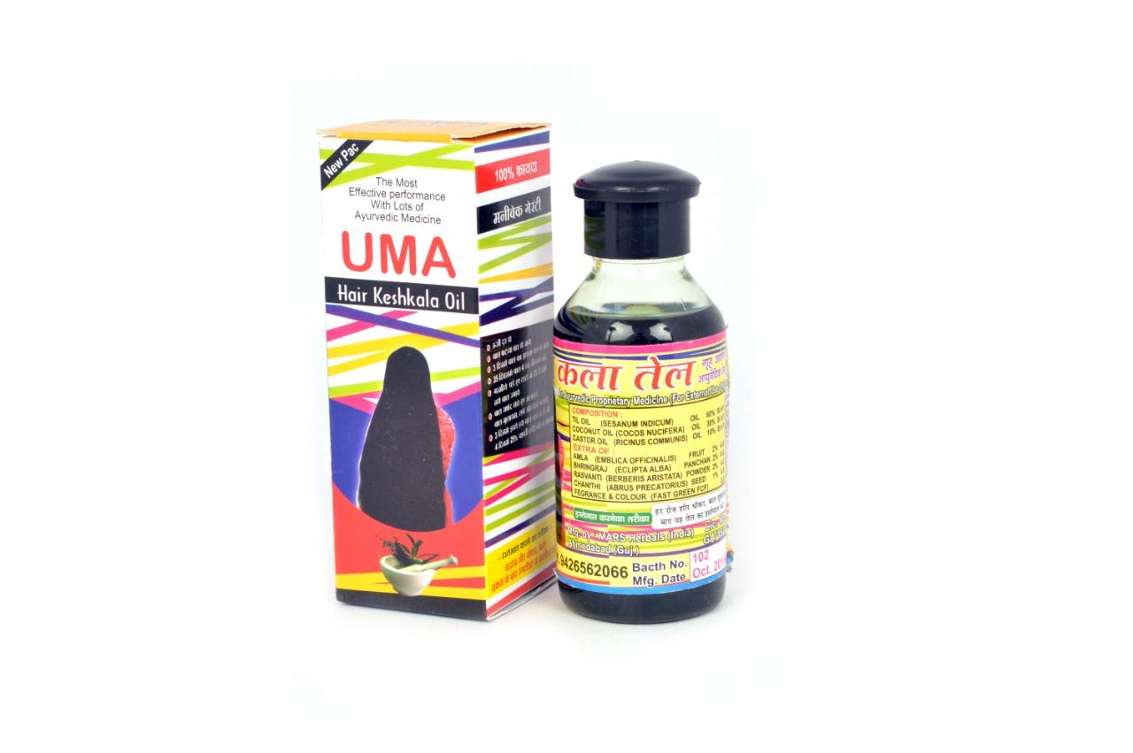 Uma Hair Keshkala Herbals Oil - Natural Hair Growth Treatment with Ayurvedic Herbs | For Thicker, Longer & Healthier Hair | Perfect for Daily Scalp Massage & Hair Care Routine