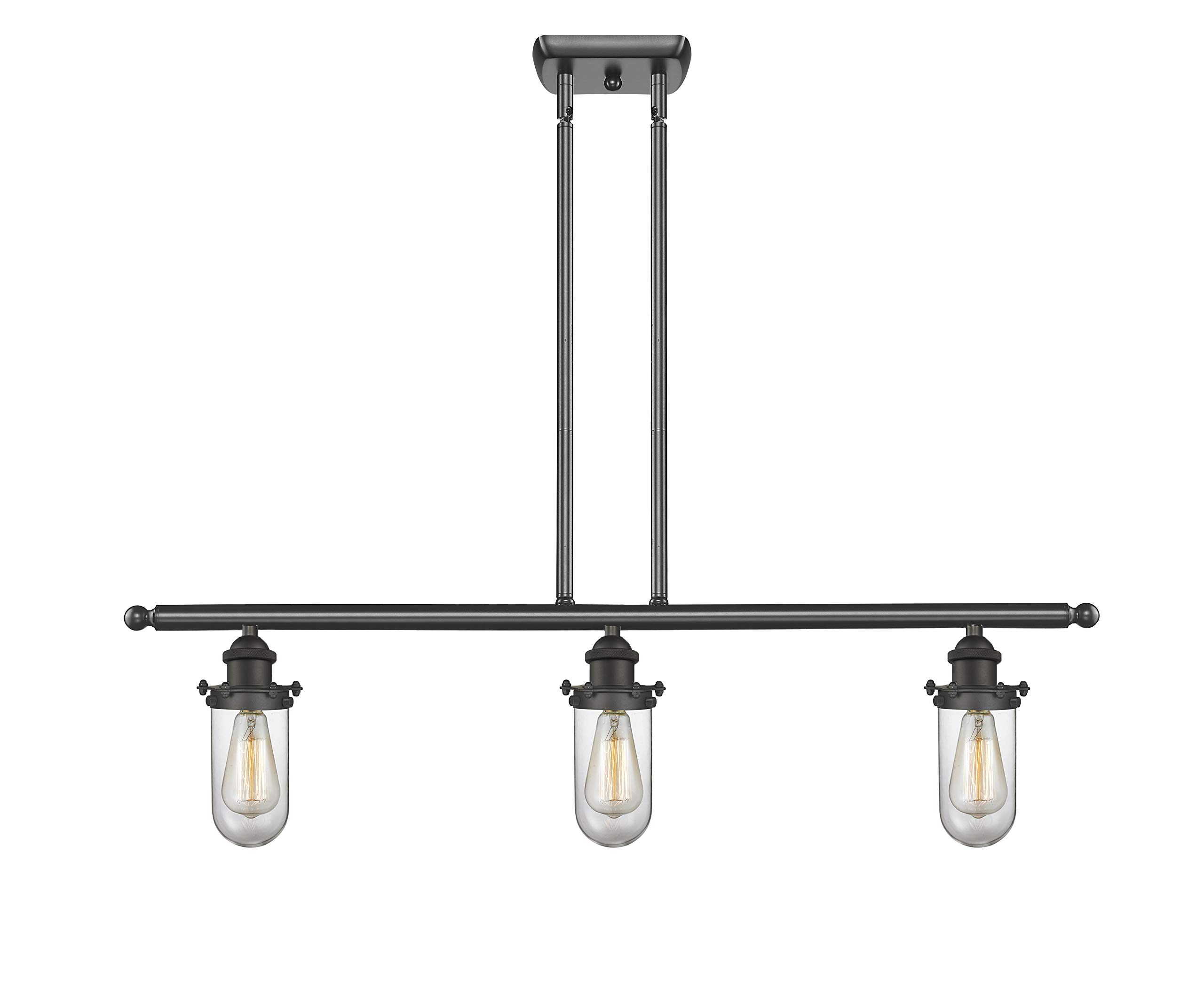 Vintage 3 Island Light Dimmable LED Fixture - Oil Rubbed Bronze Finish (Model 516-3I-OB-232-CL-LED) | Perfect for Kitchen Islands, Dining Rooms & Rustic Home Decor