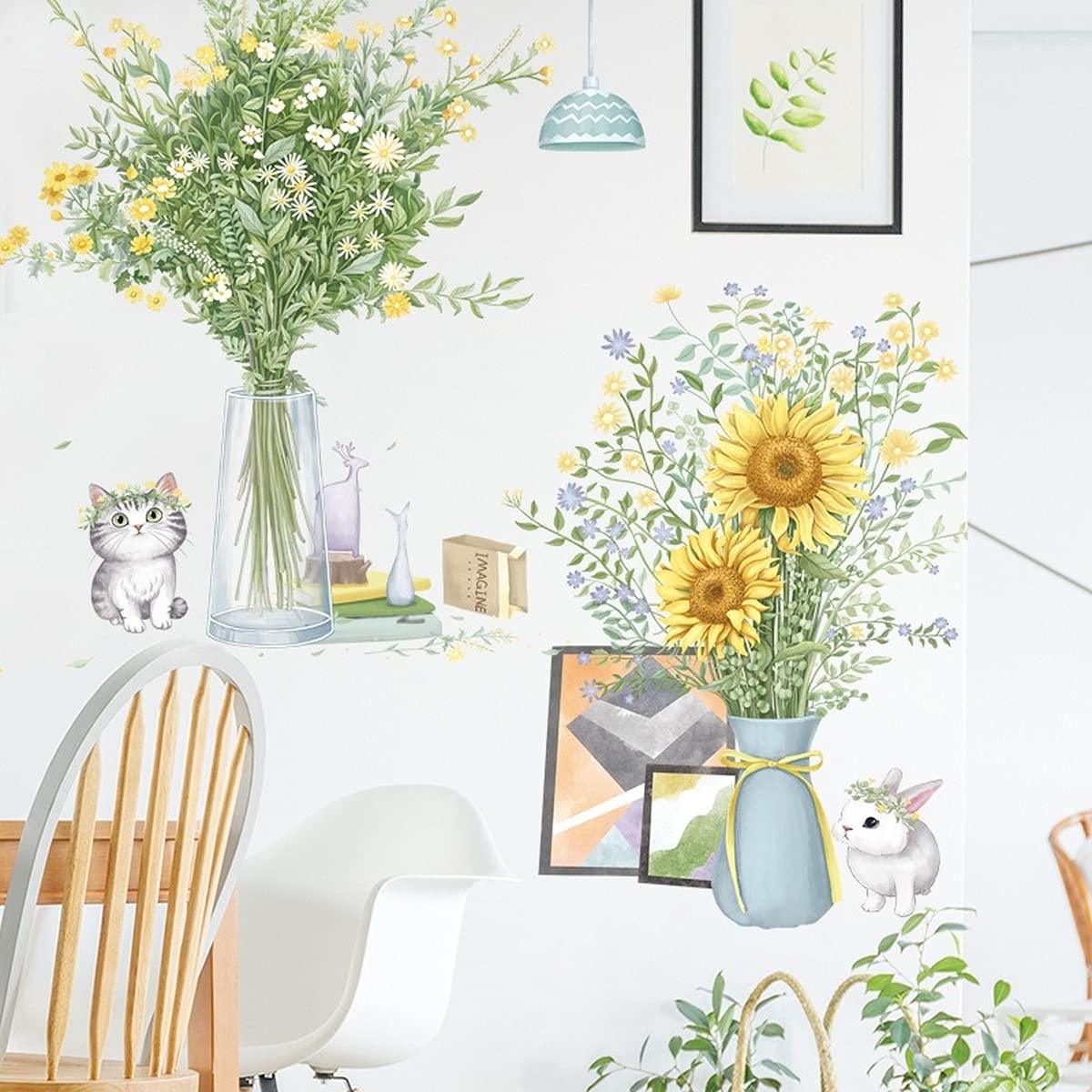 Sunflower Wall Decals - 3D Vinyl Flower Stickers for Home Decor | Peel & Stick Wall Art for Living Room, Bedroom, Bathroom & Classroom | Yellow Floral Wallpaper for Furniture & Nursery Decor | Perfect for DIY Home Improvement & Interior Design Projects