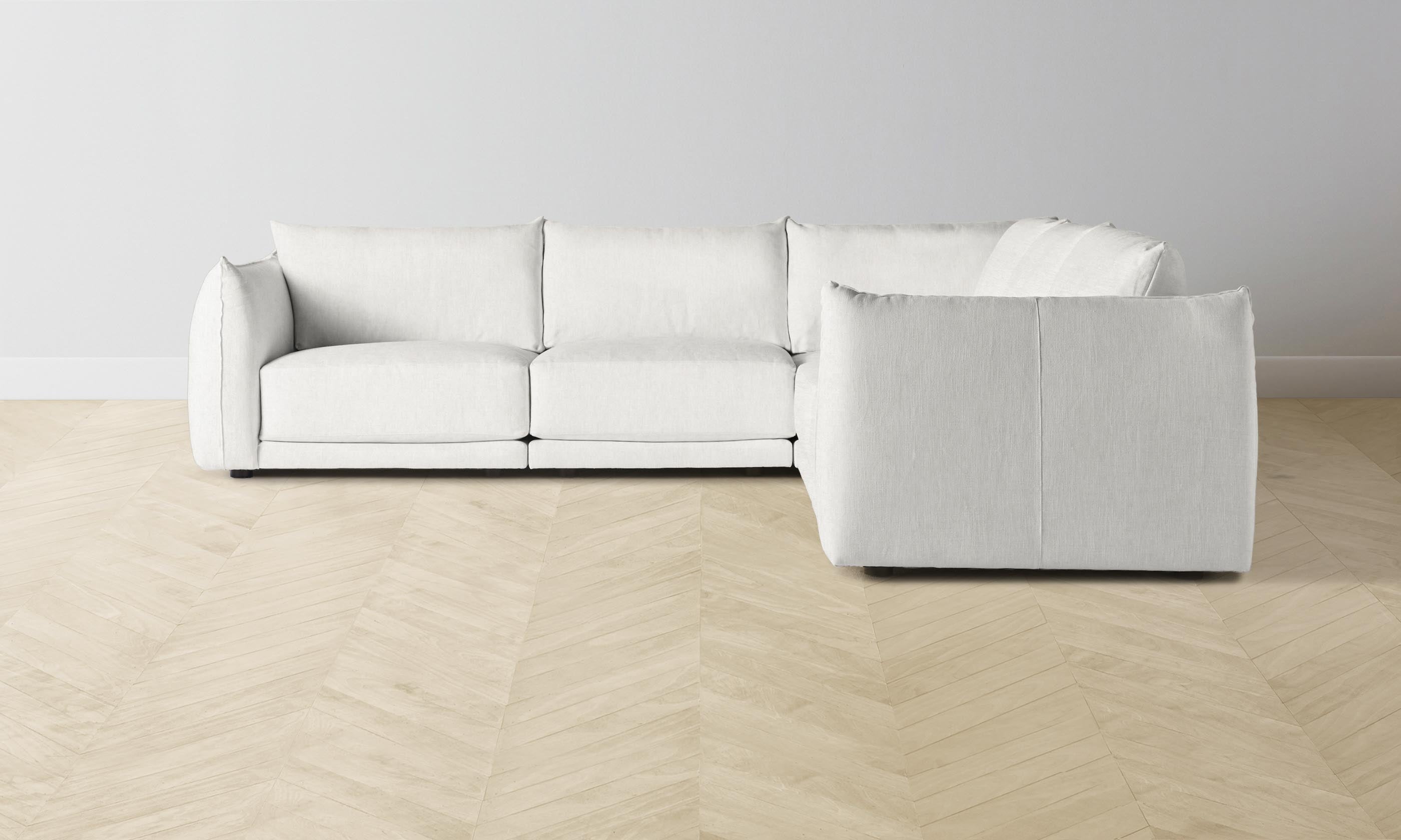 Jones Modular Sectional Sofa - Performance Tweed Salt Fabric - Perfect for Living Room, Family Room & Home Theater