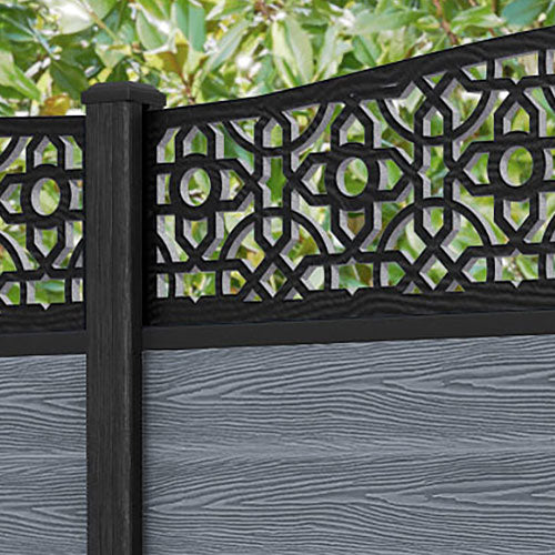 Classic Nabila Curved Top Composite Fence Panel - Anthracite Grey - Durable & Low Maintenance - Perfect for Backyard Privacy & Garden Decoration