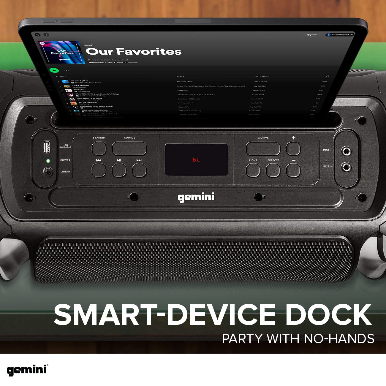 Gemini GSYS-2400 2000W Bluetooth Party Speaker with Dual 8