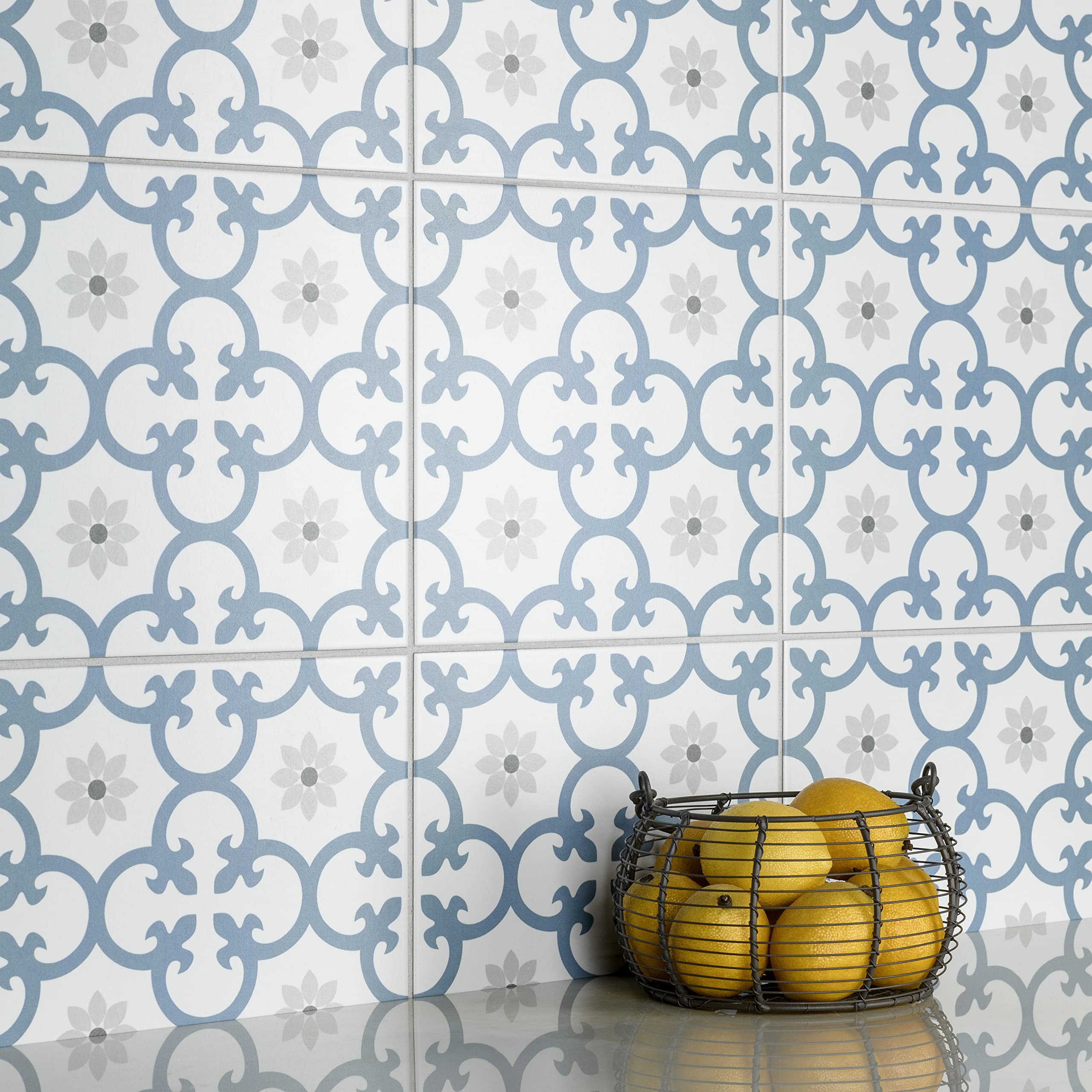 Merola Tile Daria Niagara 9.75x9.75 Inch Porcelain Floor and Wall Tile - Perfect for Bathroom, Kitchen Backsplash, and Shower Renovations