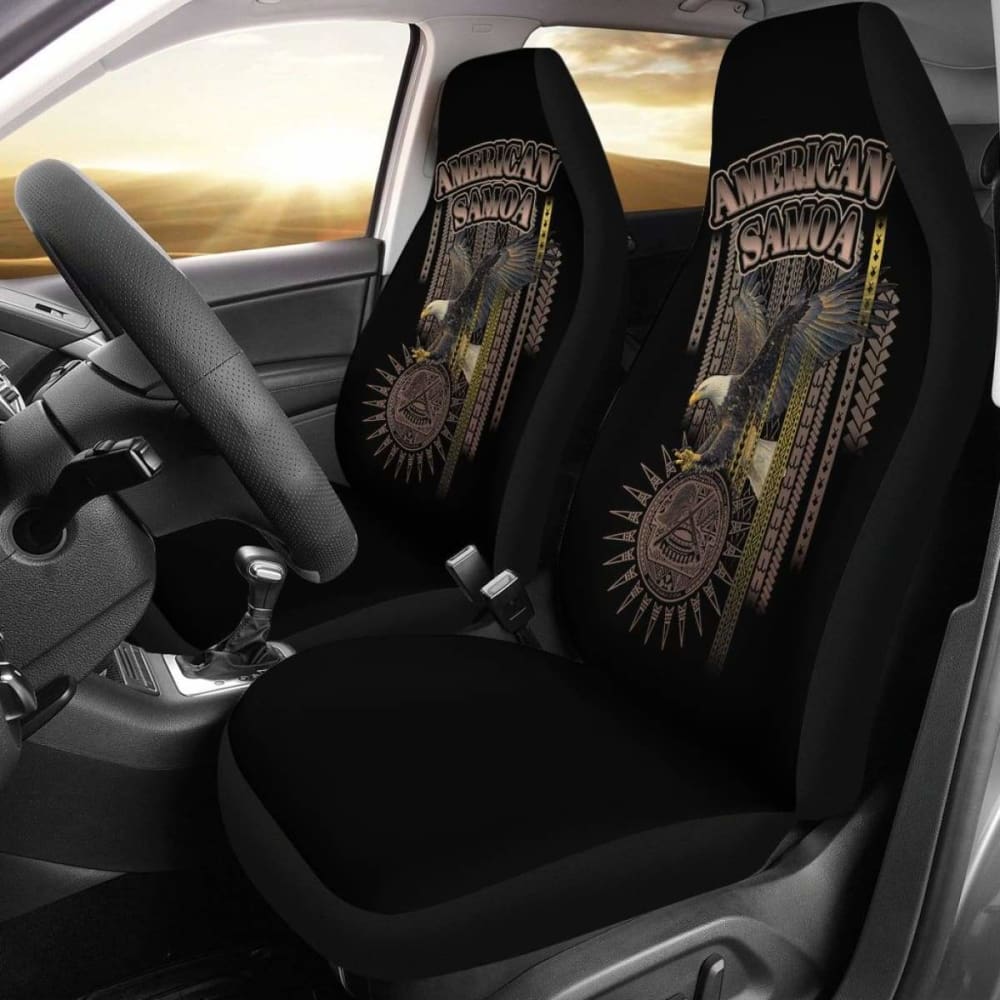 Premium American Samoa Polynesian Car Seat Covers with Eagle Coat of Arms Design - Durable & Stylish for Trucks, SUVs, and Sedans - Perfect for Road Trips, Commuting, and Everyday Protection