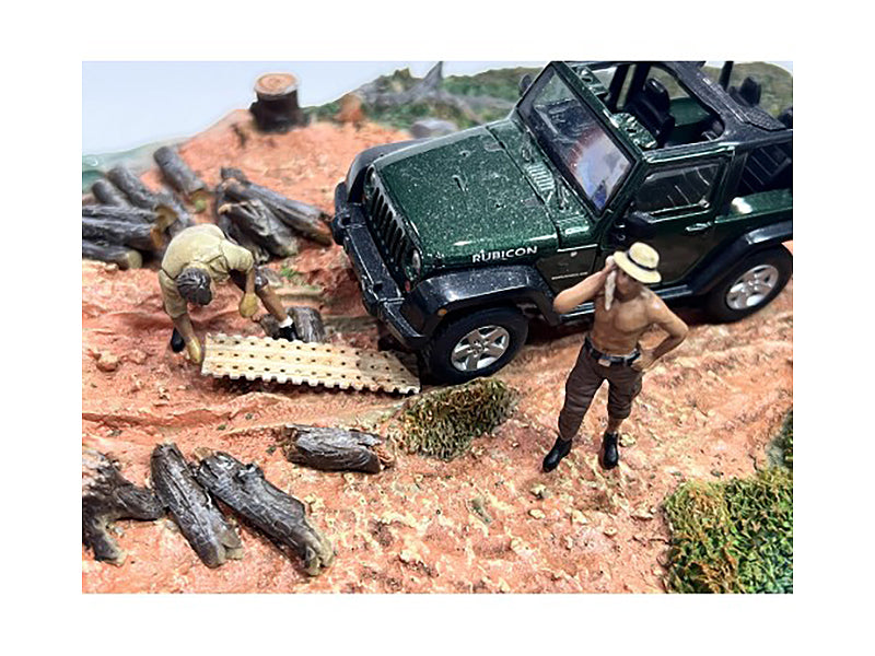 1/43 Scale Diecast 4X4 Mechanics 2-Piece Figure Set - Perfect for Model Car Dioramas & Off-Road Vehicle Displays by American Diorama