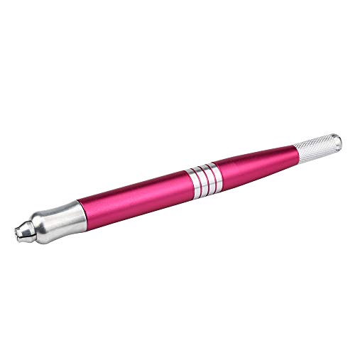 Professional Manual Pen Machine for Embroidery & Tattoo - Permanent Eyebrow Pencil Kit with Eyebrow Stencil (Hot Pink) - Perfect for Microblading, Permanent Makeup & Beauty Salon Use