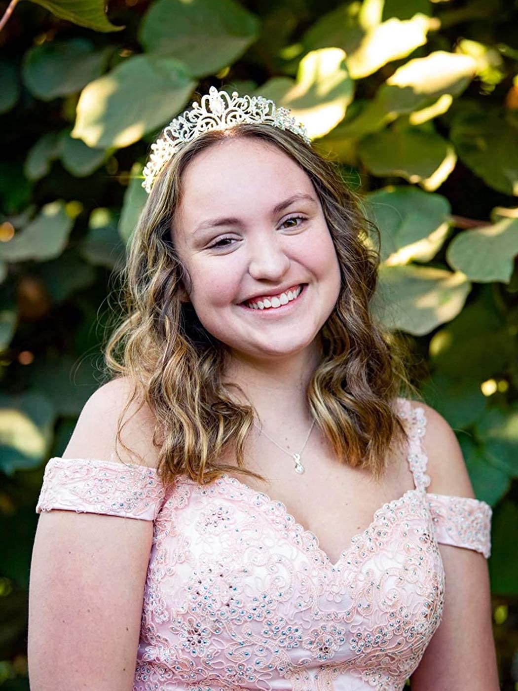 COCIDE Silver Tiara Crown with Aurora Borealis Crystals | Princess Rhinestone Headband with Combs | Bridal Wedding Prom Birthday Party Hair Accessories for Women & Girls | Perfect for Brides, Pageants, and Special Occasions