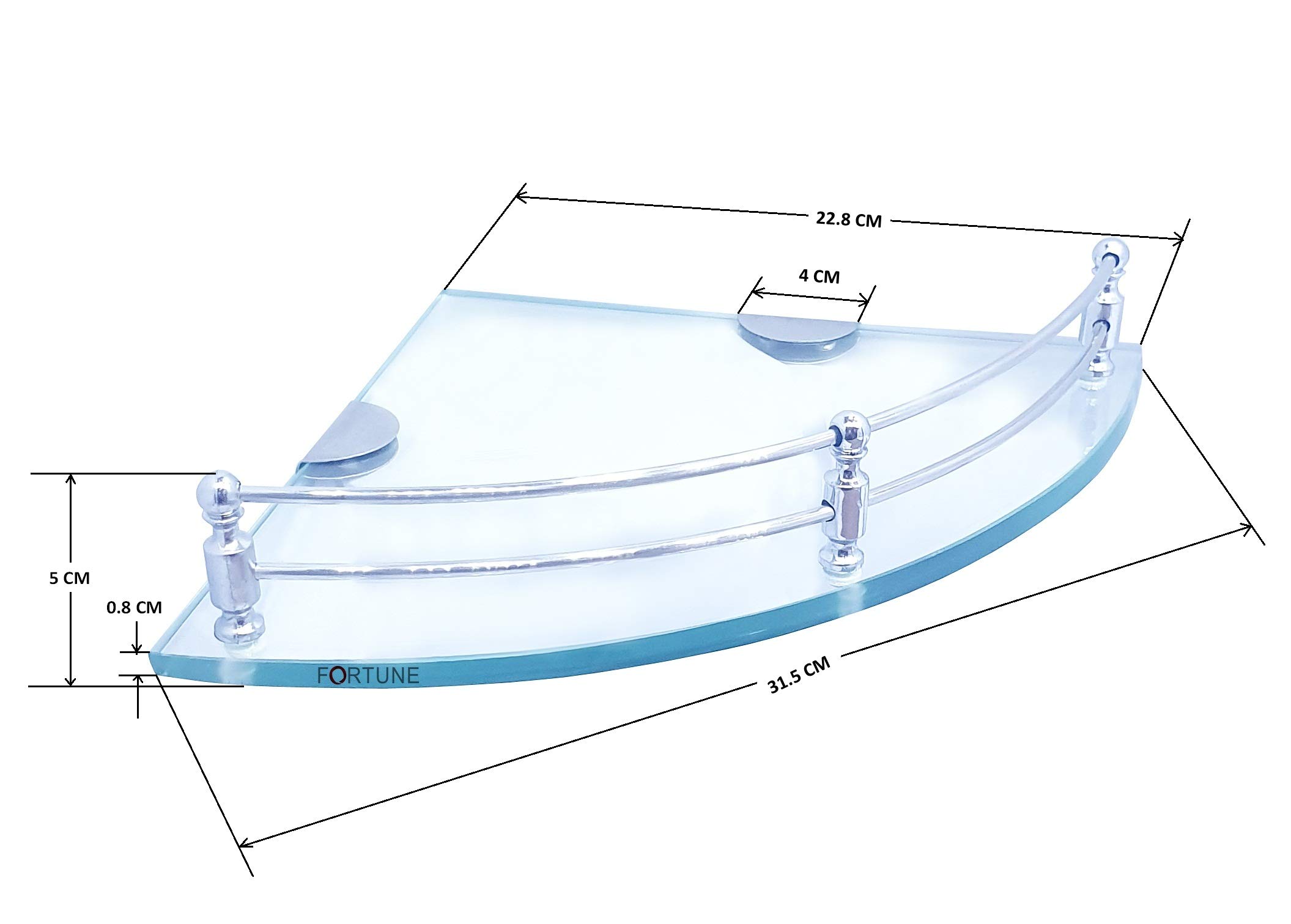 Clear Glass Corner Shelf - 9 x 9 Inch Wall Mounted Bathroom Shelf for Shower, Living Room & Kitchen Storage - Multipurpose Transparent Floating Shelf (Pack of 1) - Perfect for Organizing Toiletries, Decor & Small Items