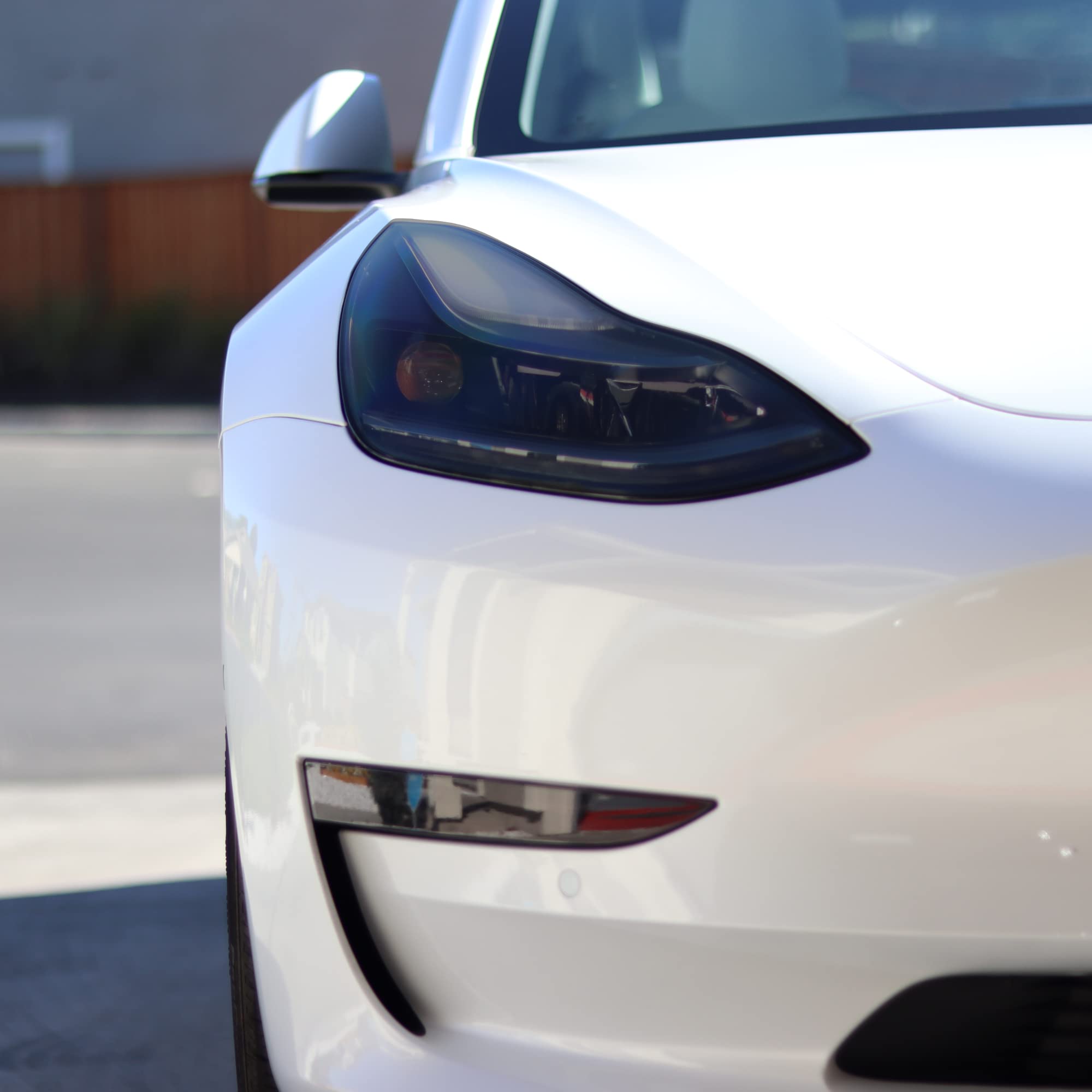 Smoke Tint Headlight & Fog Light Covers for Tesla Model 3 & Model Y (70% VLT, V2) - Premium Protection & Stylish Look for Night Driving & Custom Car Aesthetics