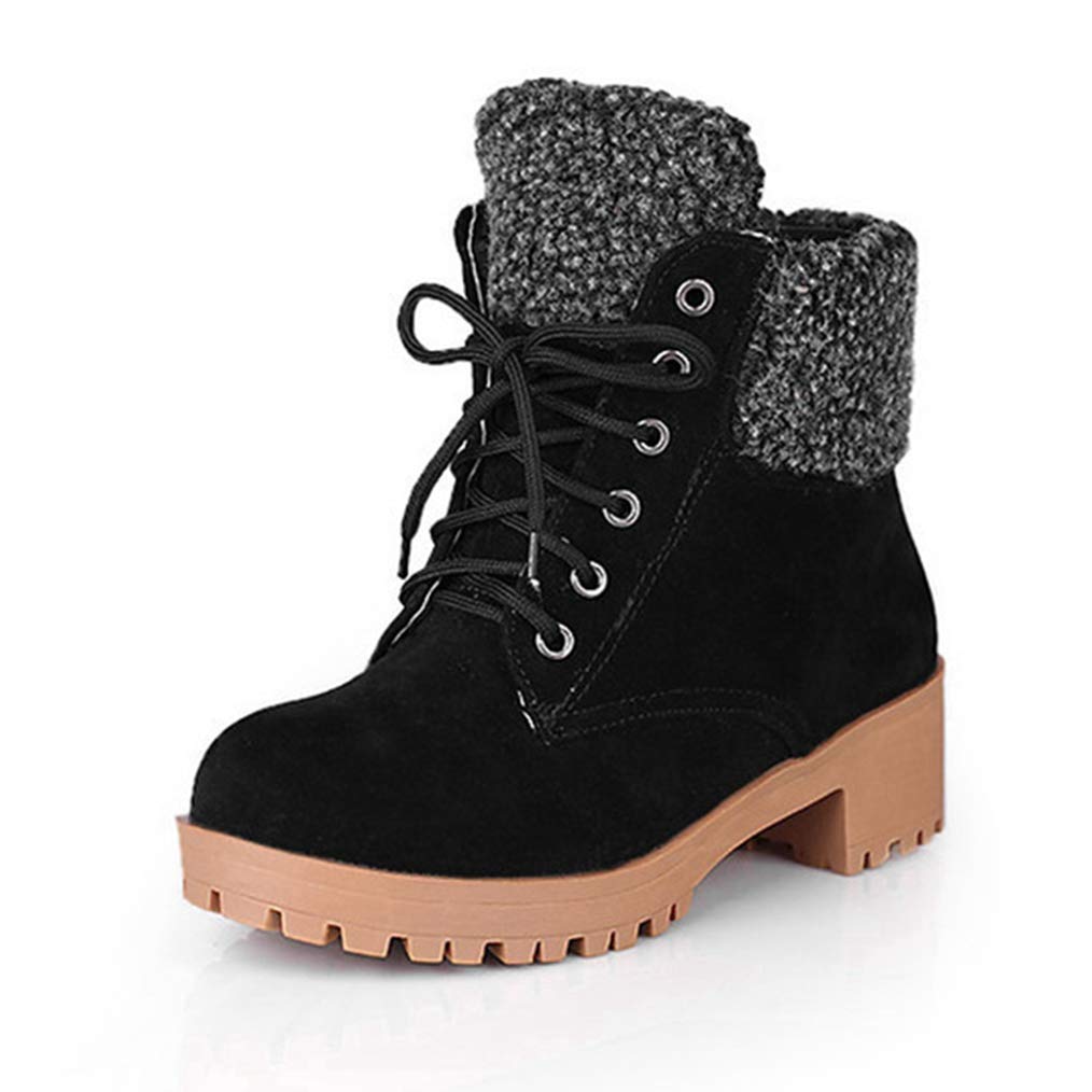 Women's Waterproof Winter Work Combat Boots - Lace Up Low Heel Ankle Booties for Snow & Cold Weather | Perfect for Outdoor Jobs, Hiking & Winter Fashion