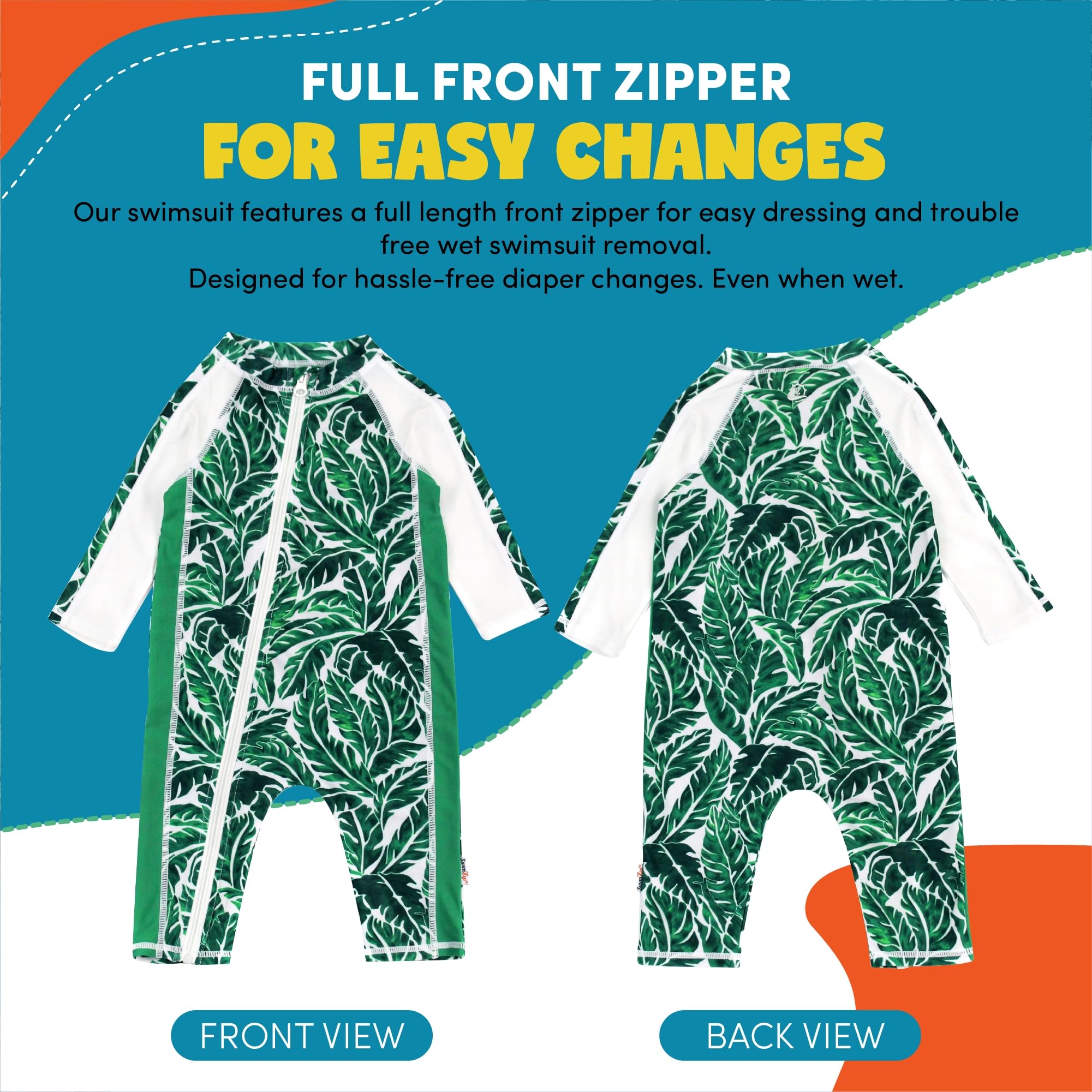UPF 50+ Boys' Swimsuits - Long Sleeve Rash Guard for Toddlers & Kids - Beach & Pool Protection