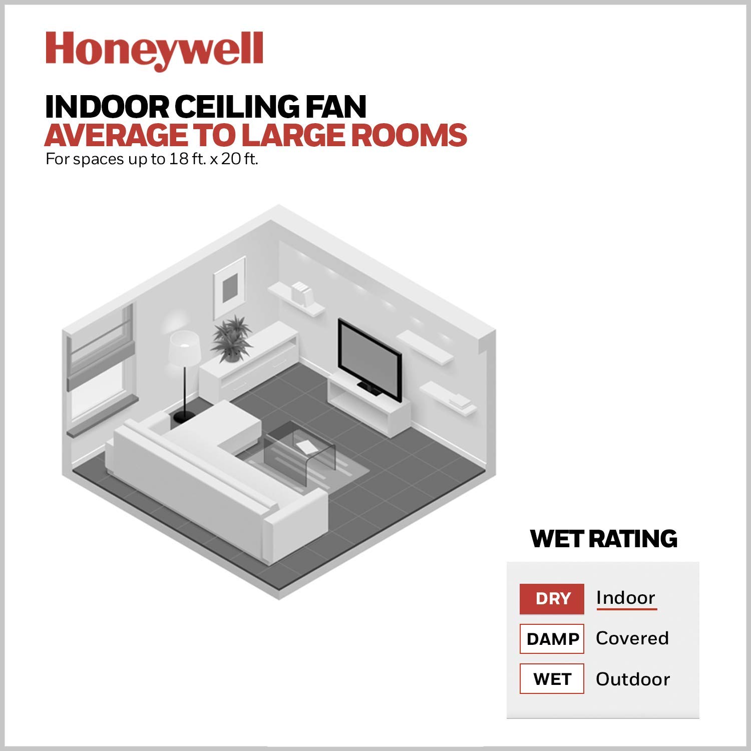 Honeywell 52 Inch Glen Alden Indoor Ceiling Fan - Brushed Nickel Finish, Flush Mount, No Light, Pull Chain Control, Reversible Motor, Quick-2-Hang Installation - Perfect for Living Room, Bedroom, or Office (Model 50515-01)
