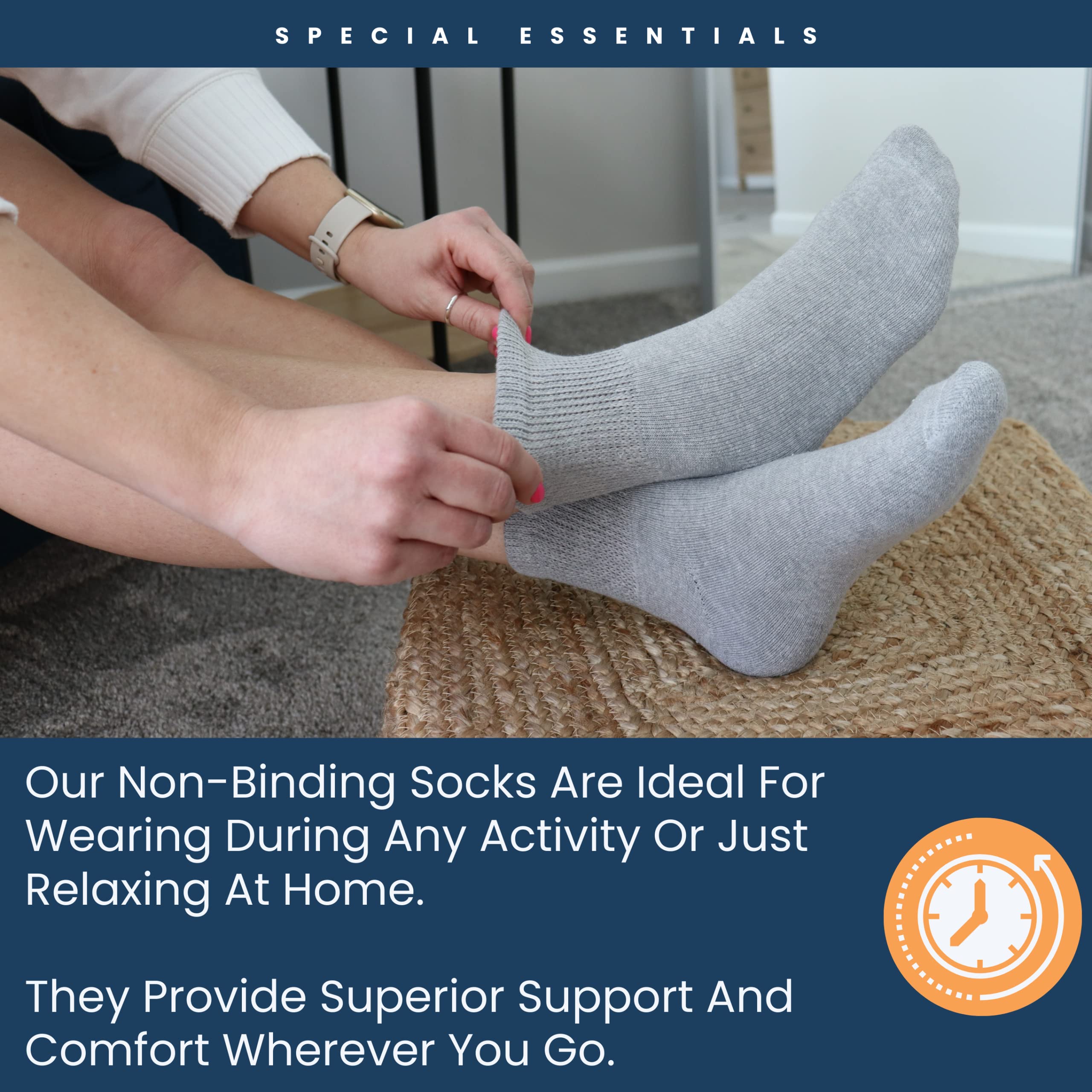 Diabetic Socks for Men & Women - 6 Pairs Extra Wide Non-Binding Ankle Socks with Neuropathy Relief - Ideal for Diabetes, Swelling & Circulation Support - Perfect for Daily Wear, Work & Medical Use