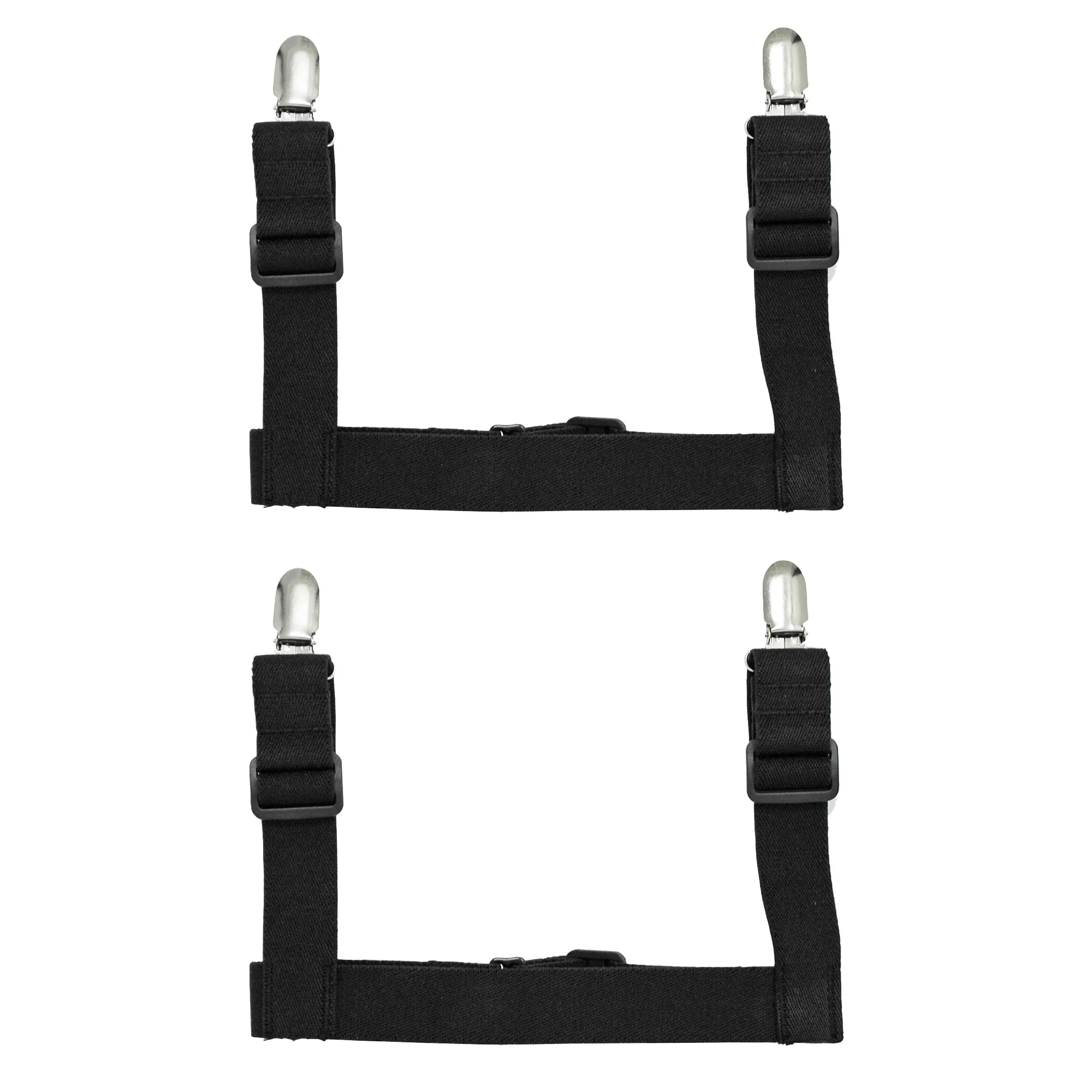 Shirt Stay Plus® Men's Shirt Garters - Black Elastic Suspenders for Dress Shirts - Keep Shirts Tucked In for Work, Office & Formal Events