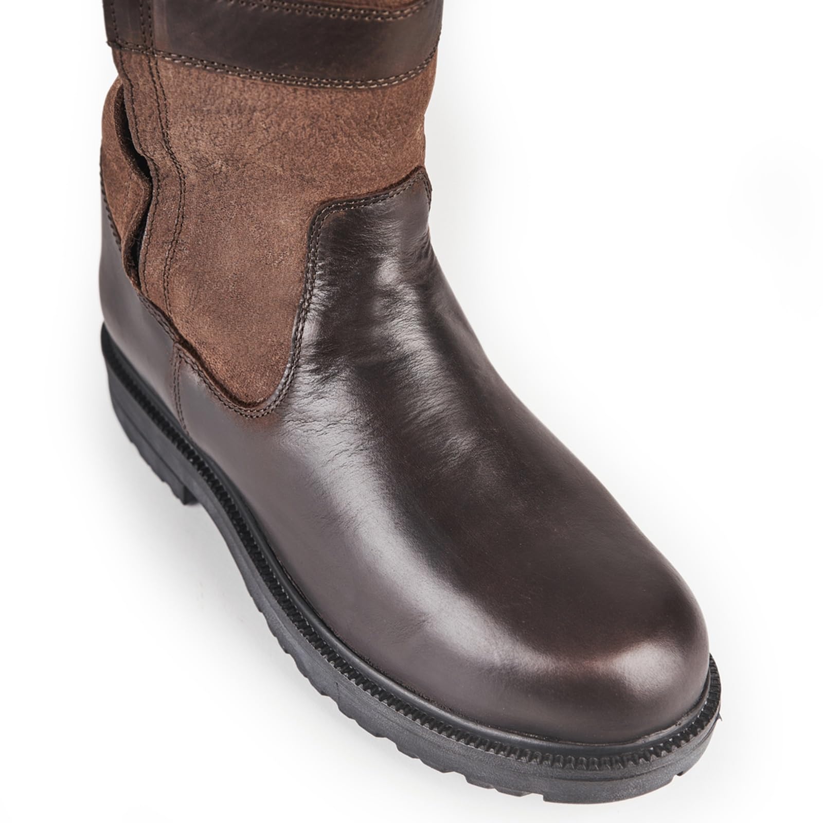 MORETTA BellaCountry Women's Knee High Country Boots with Zip - Brown Size 5 Regular | Western Fashion, Cowgirl Style, Rodeo & Everyday Wear