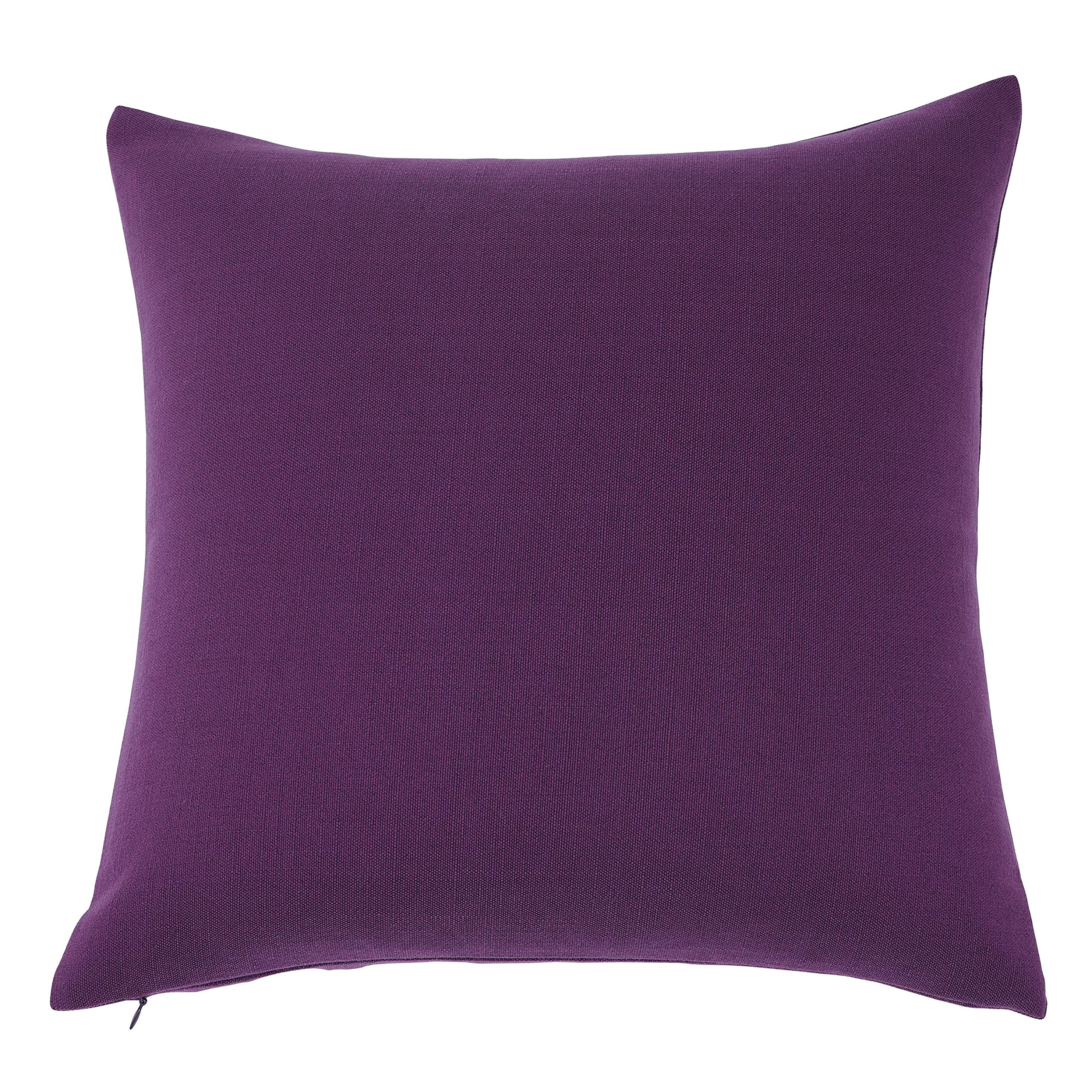 Mixhug Decorative Linen Throw Pillow Covers - 24x24 Inches Farmhouse Style Cushion Covers for Sofa, Couch & Bed (Set of 2, Purple) - Perfect for Living Room Decor, Bedroom Accent & Cozy Home Styling