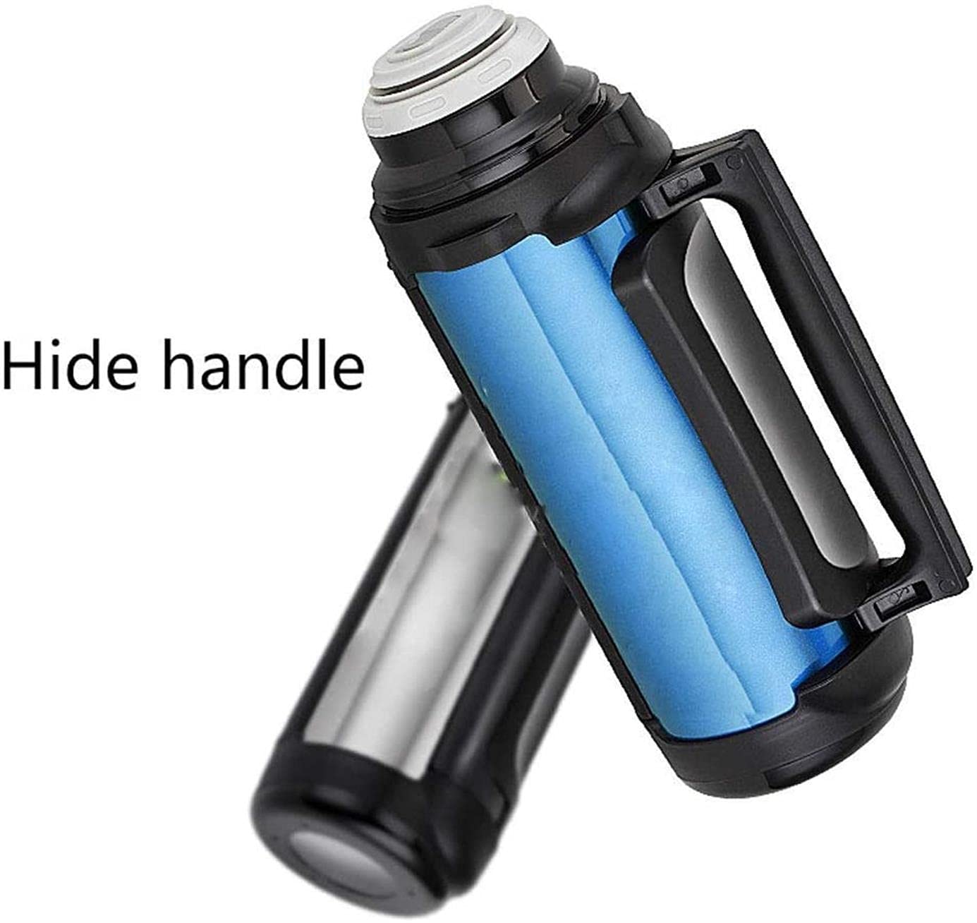 Premium 2L Stainless Steel Insulated Water Bottle - 304 Food-Grade, Leak-Proof, Portable Travel Thermos for Coffee, Tea & Hot Drinks - Perfect for Camping, Hiking, Gym & Office Use (Color: Black)