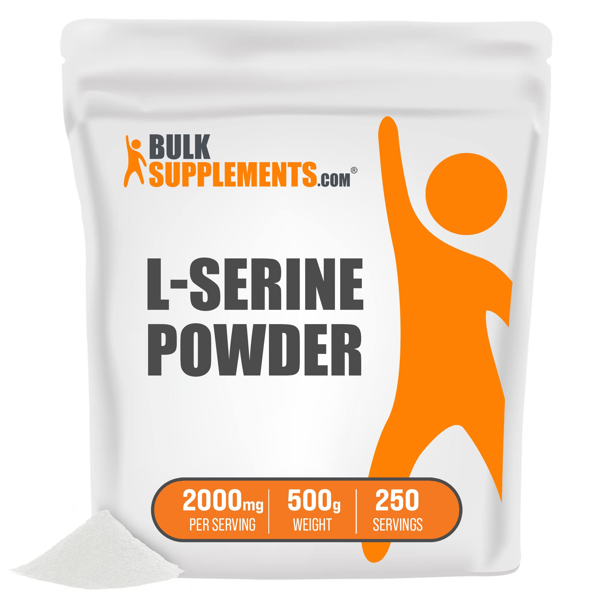 BulkSupplements.com L-Serine Powder - Premium Brain Supplement & Amino Acid Powder for Mental Focus & Cognitive Support - 500g (1.1 lb) - Ideal for Studying, Work Performance & Stress Relief