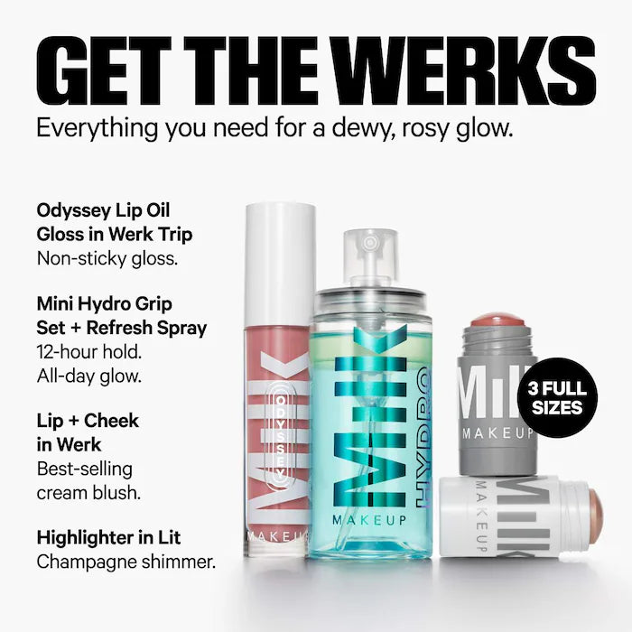 MILK MAKEUP The Werks Complete Makeup Set - Vegan & Cruelty-Free Cosmetics Kit for Everyday Glam & Special Occasions