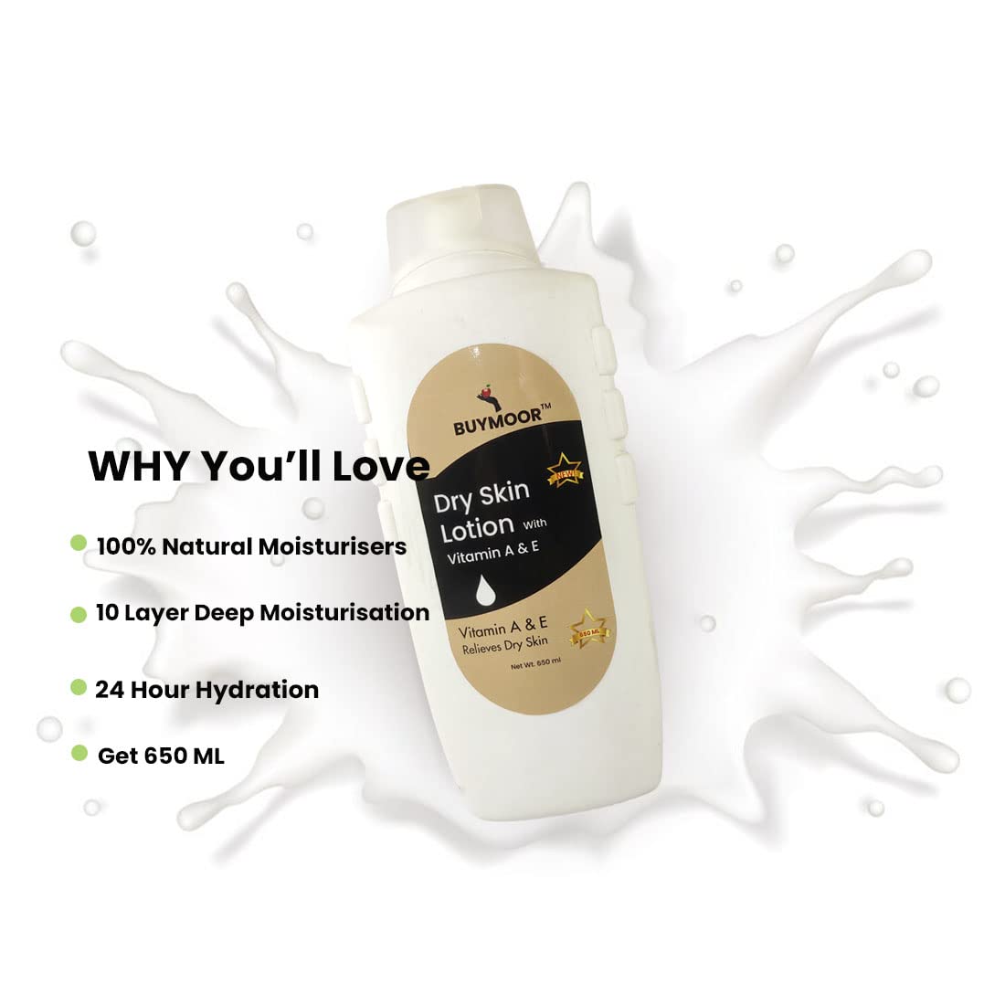 BUYMOOR Vitamin A & E + Strawberry Deep Nourishing Body Lotion - Skin Brightening & Hydrating Moisturizer for Men & Women, 1300ml (Pack of 2) - Perfect for Dry Skin Care & Daily Body Moisturizing Routine