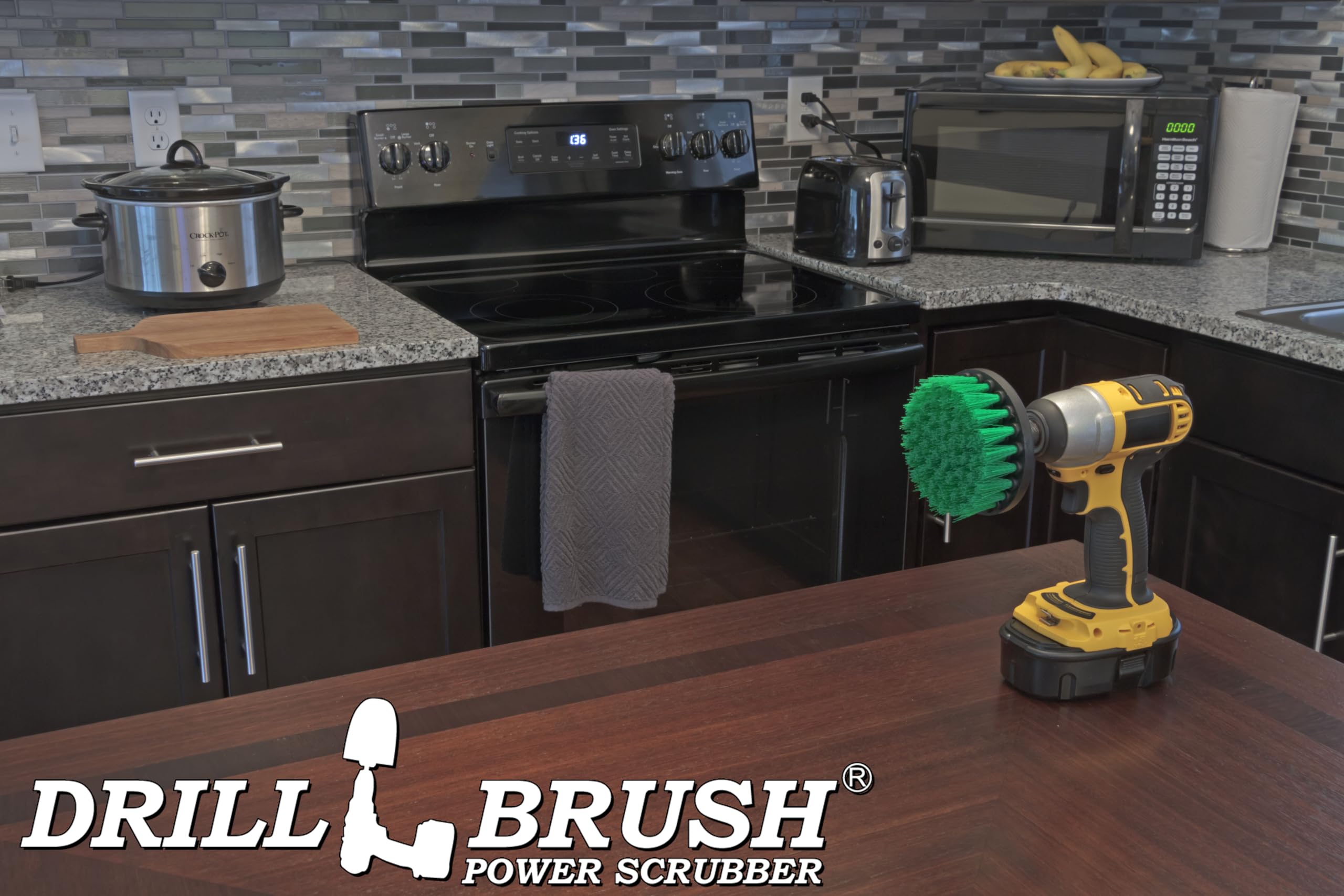 Kitchen Scrubbing Brushes Set - Stove, Cooktop, Griddle, Oven & Skillet Cleaning Tools - Durable Kitchen Cleaning Supplies with Ergonomic Handle - Perfect for Countertops, Stovetops & Bakeware Maintenance