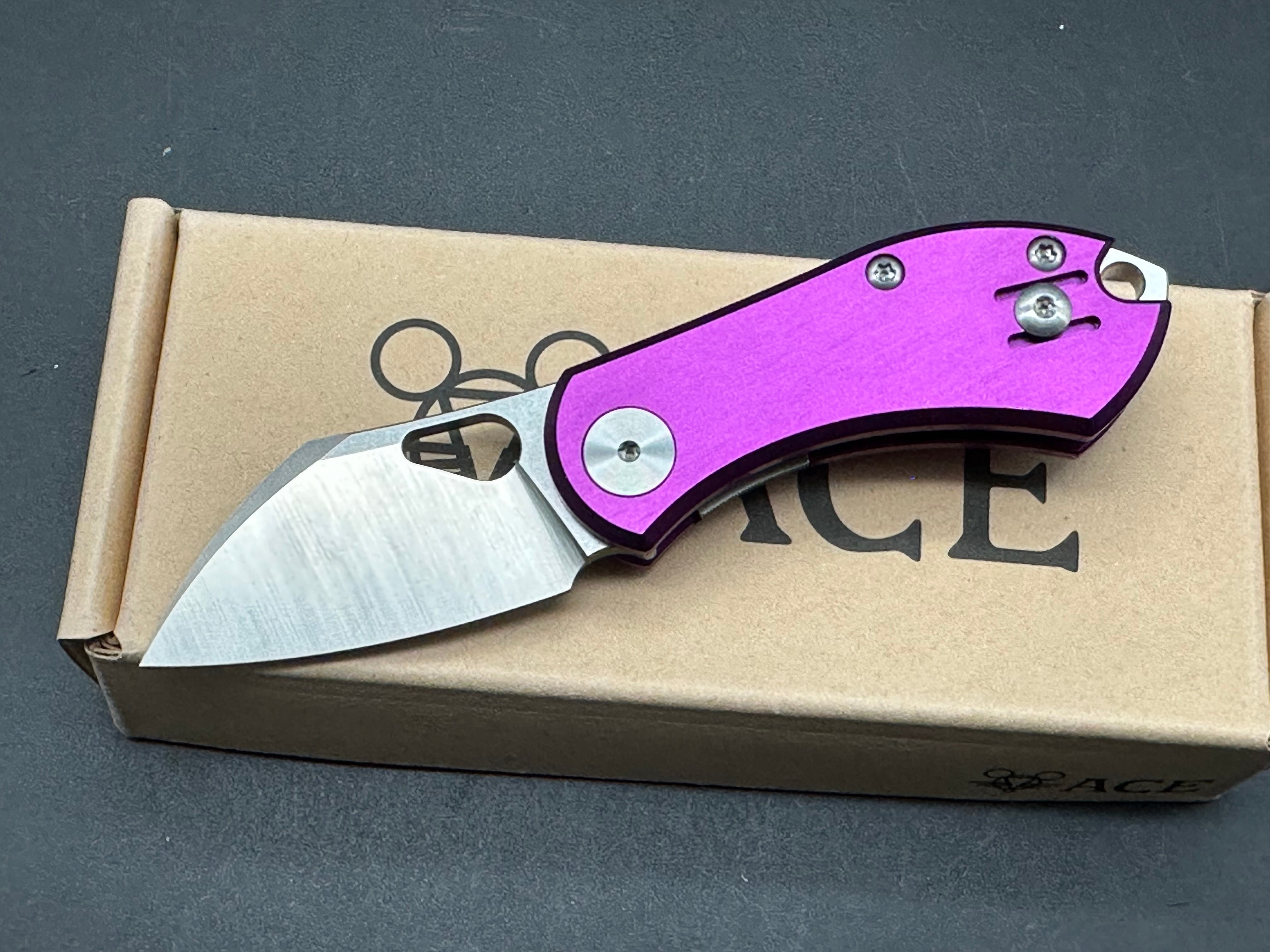 GiantMouse Vox/Anso ACE Nibbler Folding Knife - Purple Aluminum Handle, 1.9