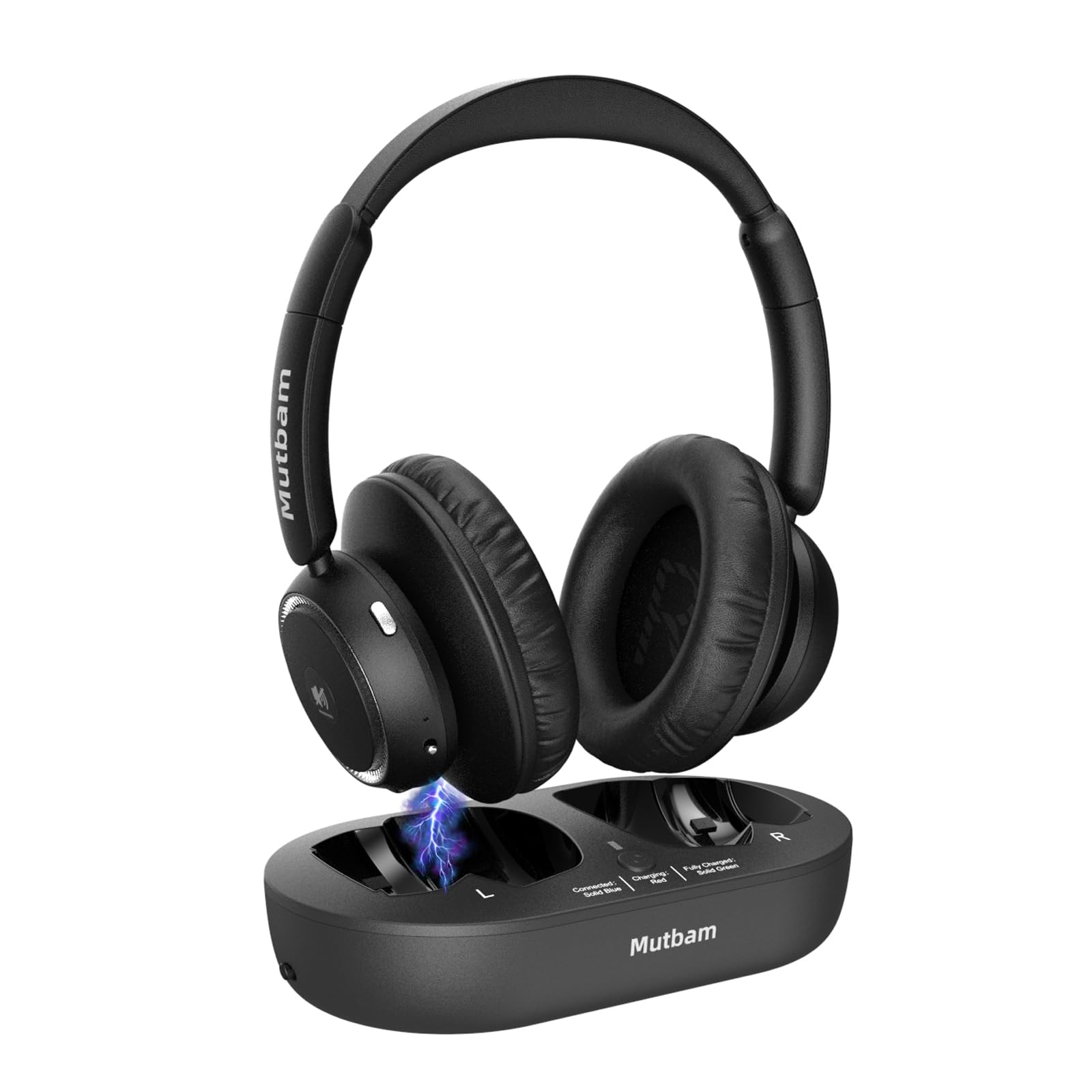 Wireless TV Headphones for Seniors - Bluetooth 5.2 Over-Ear Headphones with 65-Hour Battery Life, Charging Base & No Audio Delay | Perfect for Elderly Parents Watching TV at Home