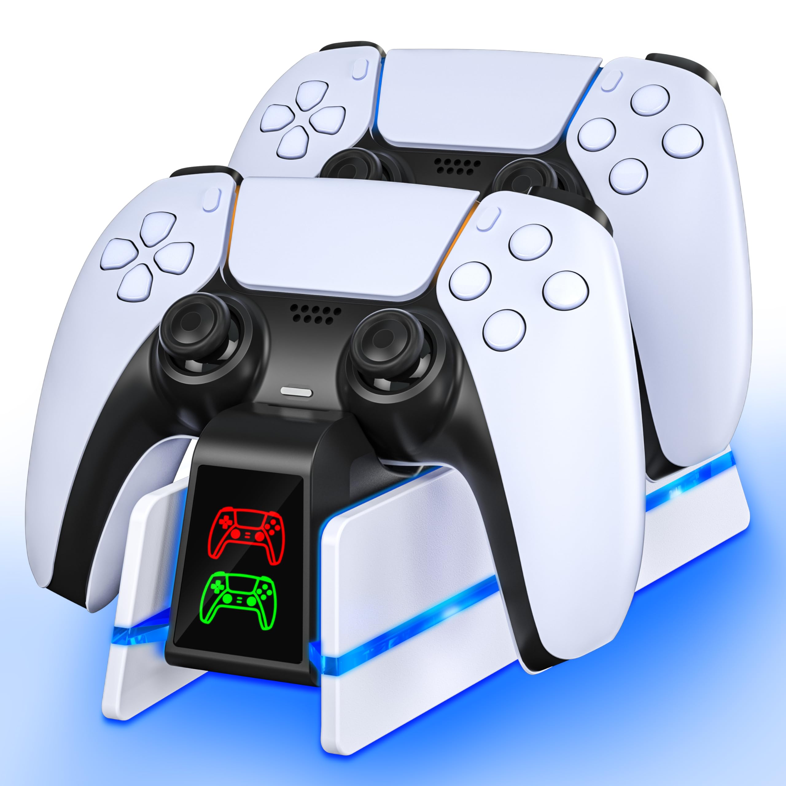 PS5 Controller Charger Station - Dualsense Charging Dock with RGB Lights for Gaming Setup