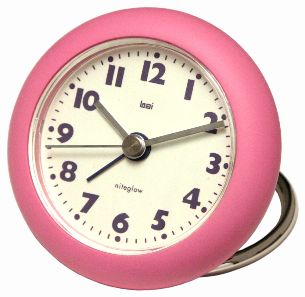BAI Rondo Travel Alarm Clock - Compact & Portable, Pink | Perfect for Travel, Bedside, Office & Dorm Room Use