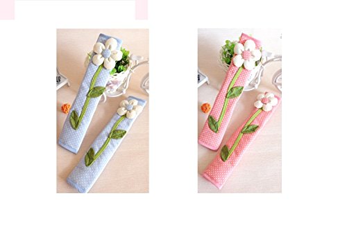 FLYPARTY 2-Pack Handle Covers - Universal Kitchen Appliance Protector for Refrigerator, Microwave, Dishwasher, Freezer & Oven - Anti-Slip, Washable Fabric Guards Against Drips, Fingerprints & Dust (Light Blue) - Perfect for Modern Kitchens & Busy Households