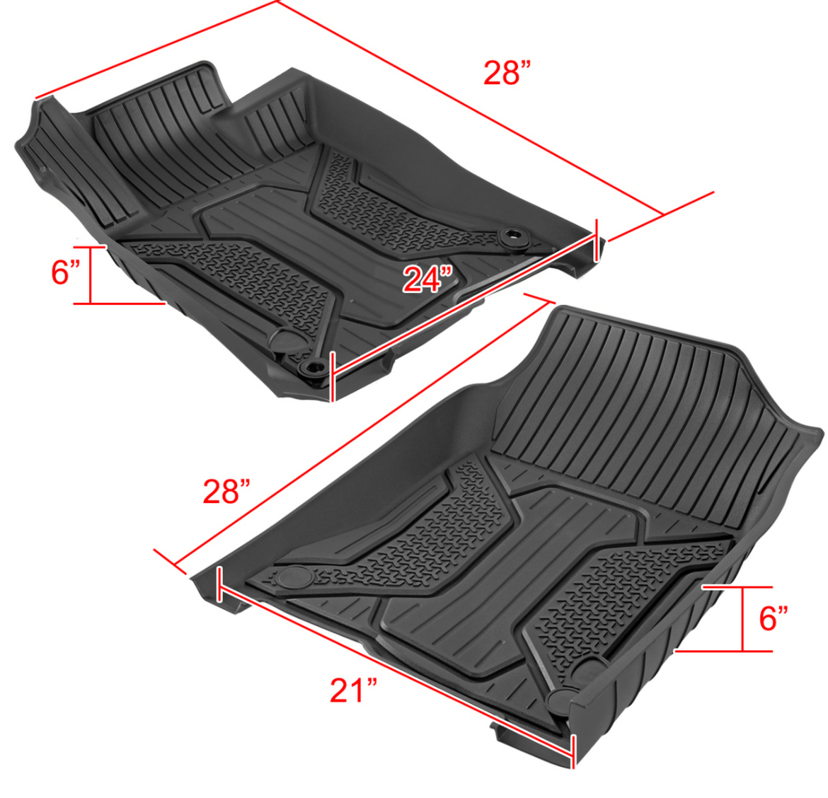 2016-2021 Honda Civic All-Weather Floor Mats - 5PC Set of TPE Injection Molded Front & Rear Floor Liners - Perfect for Daily Commuting, Road Trips & Weather Protection