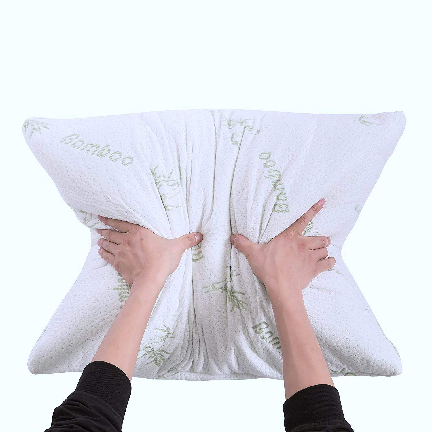 Bamboo Viscose Bed Pillows 2 Pack - Queen Size, Ultra Soft for Side & Back Sleepers - Home & Hotel Use