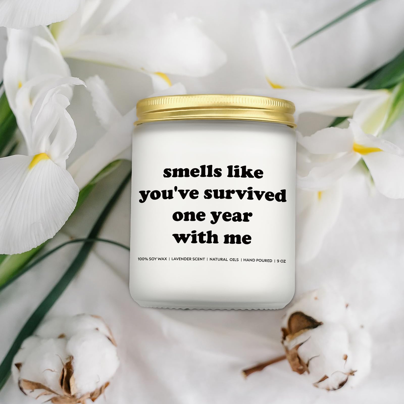 1st Wedding Anniversary Candle - Romantic 1 Year Anniversary Gift for Couples, Husband, Wife, Boyfriend or Girlfriend - Perfect for Celebrating Your First Year Together - Great as a Thoughtful Gift for Best Friends Too