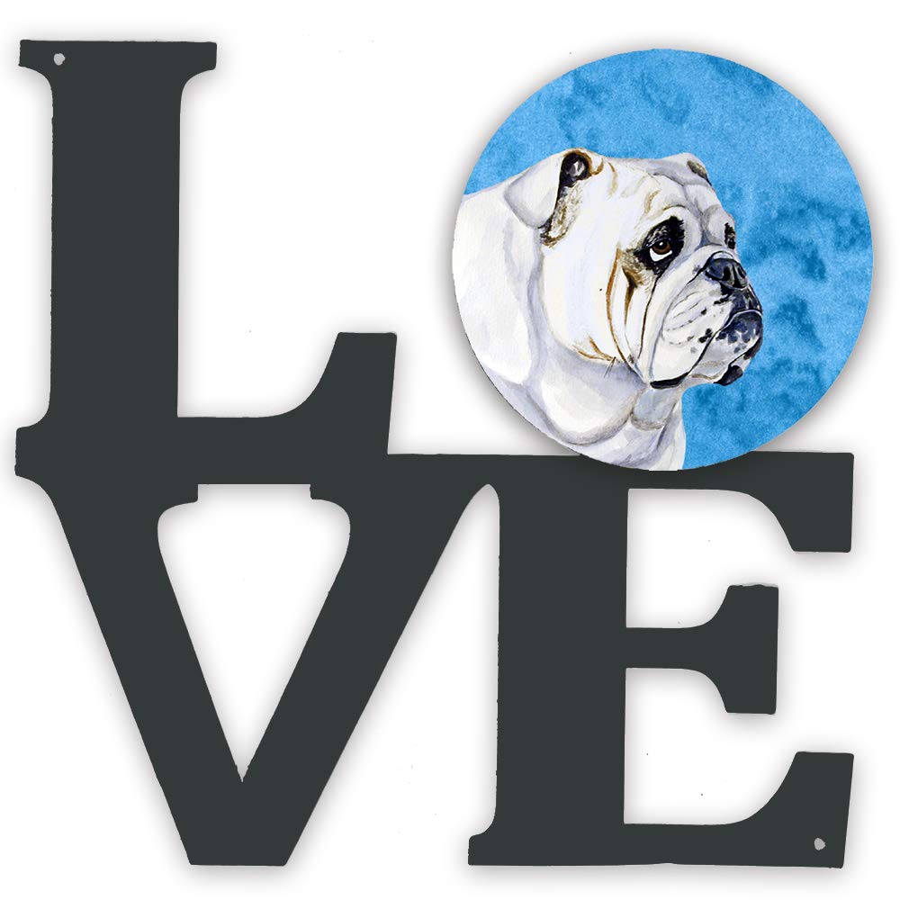 Blue Bulldog English Metal Wall Art - Indoor & Outdoor Decor for Patio, Bathroom, Kitchen - Colorful Aluminum & Black Steel Sculpture - Perfect for Home, Office, or Garden Decoration