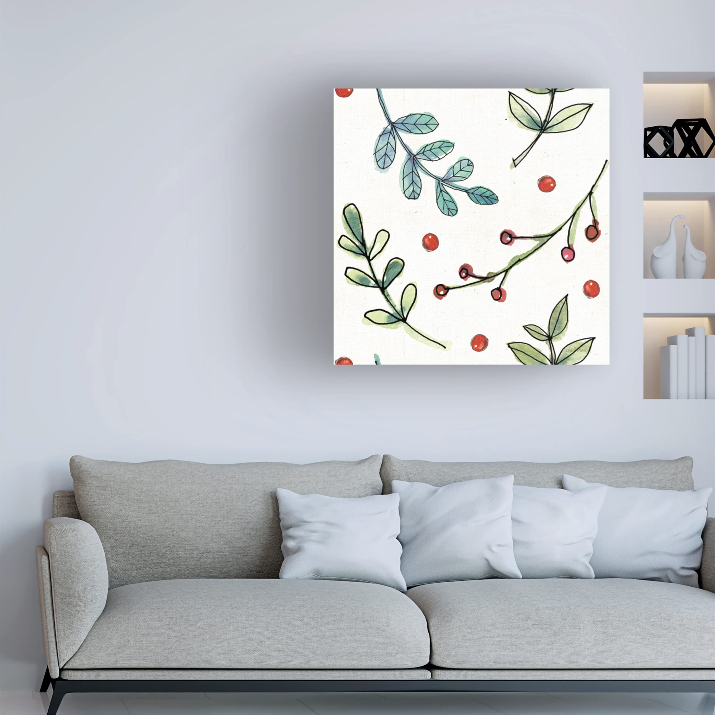 Becky Thorns 'Greenhouse II' Canvas Wall Art Print - Botanical Floral Home Decor for Living Room, Bedroom & Office - Premium Trademark Fine Art Collection