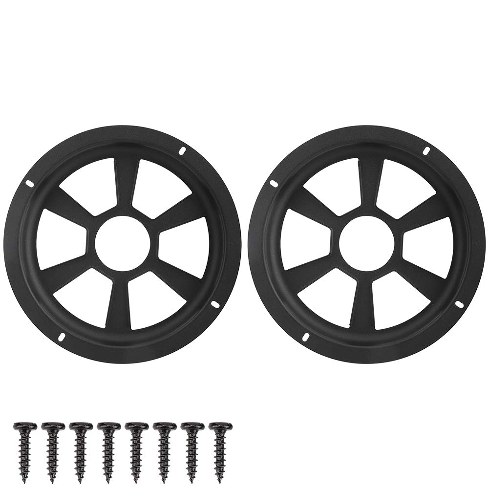 **Acouto 2PCS 8 Inch Heavy-Duty Speaker Horn Mesh Cover for Car Audio – Reinforced Thick Design with 8 Screws – Perfect for Bass Boost & Sound Protection**