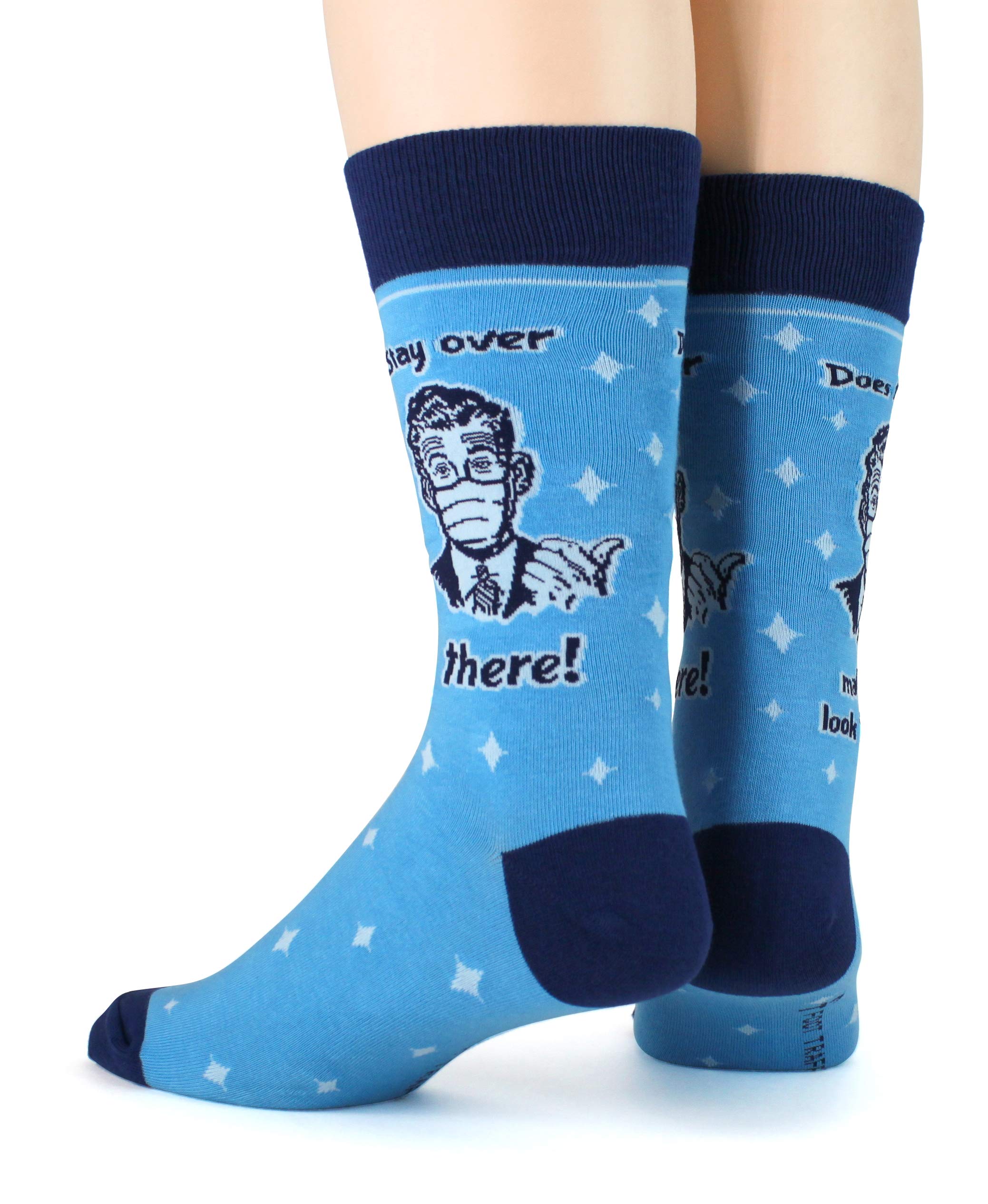 Funny Novelty Socks for Men - Quarantine Face Mask Design Sizes 7-12 | Comfortable & Breathable Cotton Socks for Work, Home & Gifts