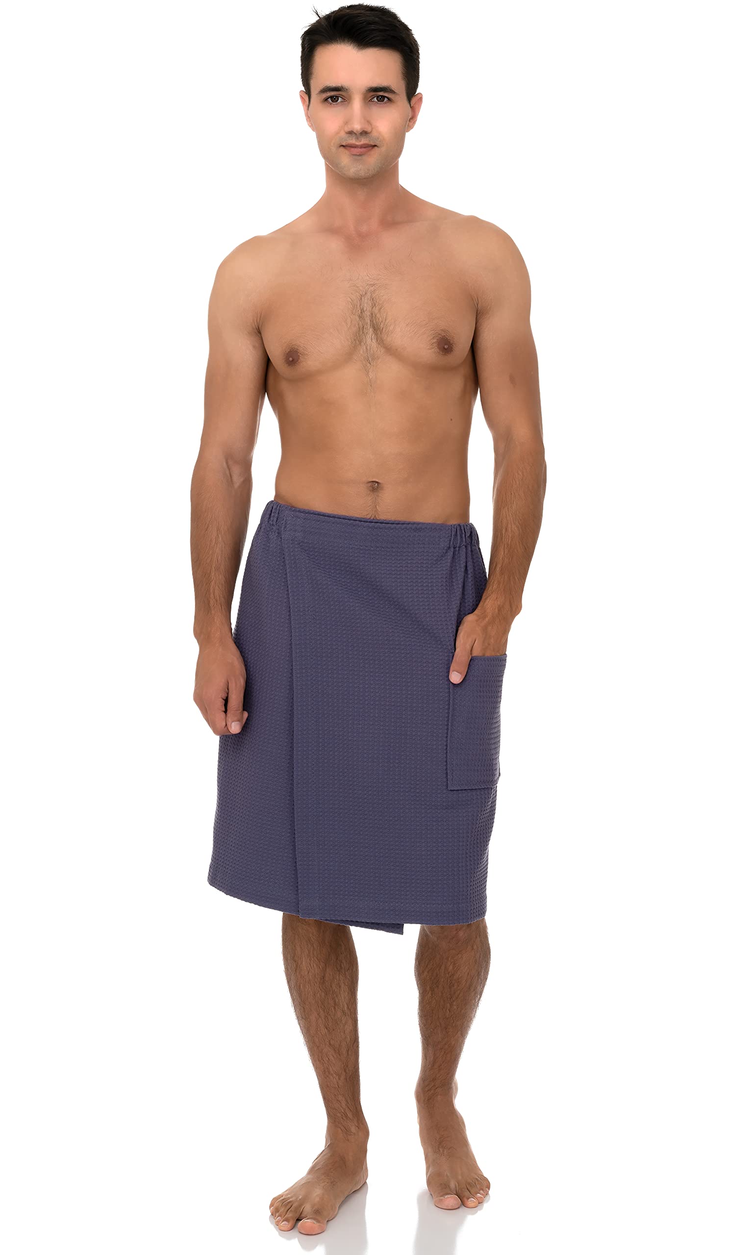 **Men's Waffle Weave Bathrobe - Soft & Absorbent Shower Wrap for Spa, Gym & Pool - Quick-Dry Terry Cloth Robe for Post-Workout & Relaxation**    *(Use: Perfect for post-shower lounging, spa days, gym cover-ups, beach trips, and cozy home relaxation.)*
